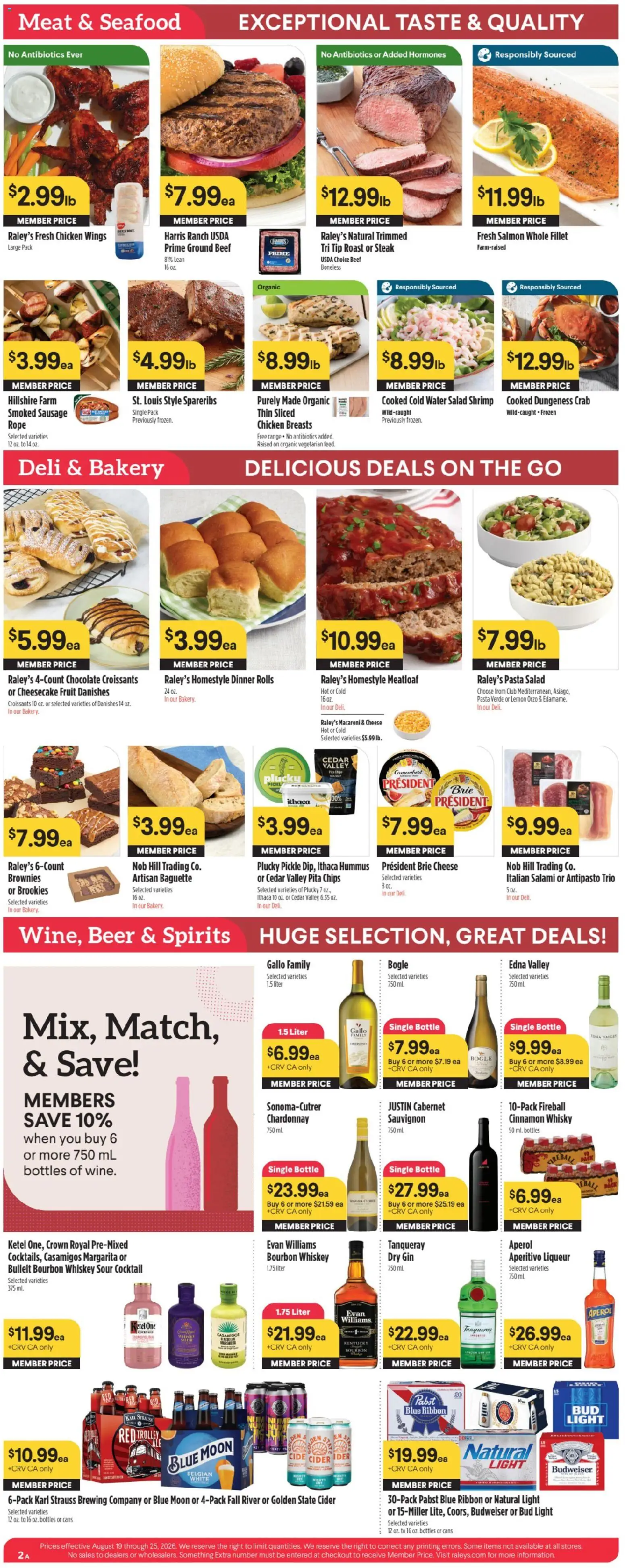 Raley's Weekly Ad - valid from 08/19/2026 | Page: 4 | Products: Meat, Chocolate, Gin, Hummus