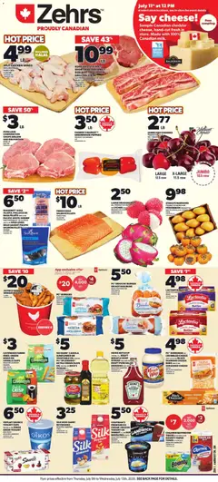 Preview of Zehrs weekly flyer / circulaire from shop Zehrs valid from Jul 9, 2026 | Page: 1 | Products: Cream, Salad, Yogurt, Chicken