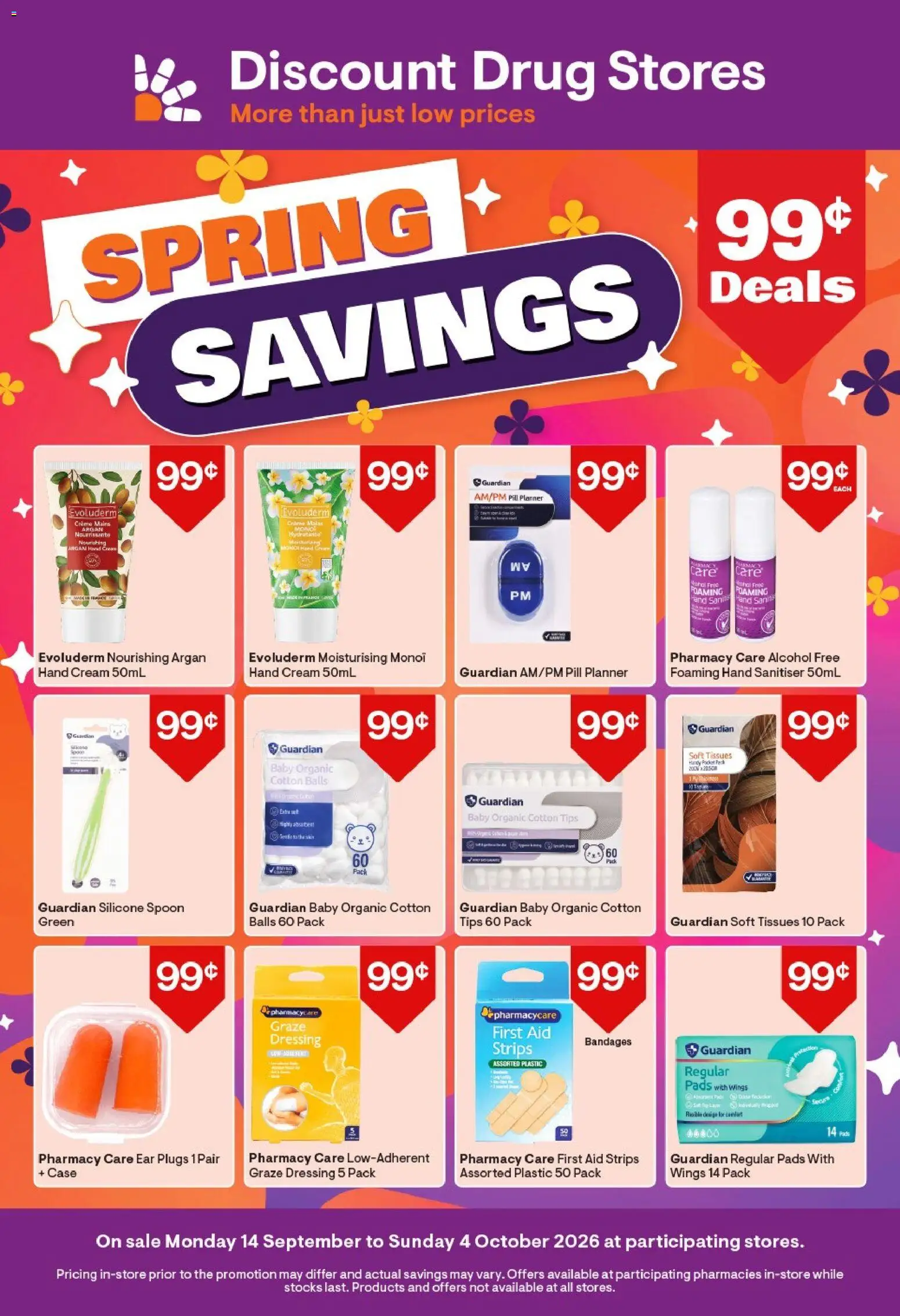 Discount Drug Stores Monday, September 14