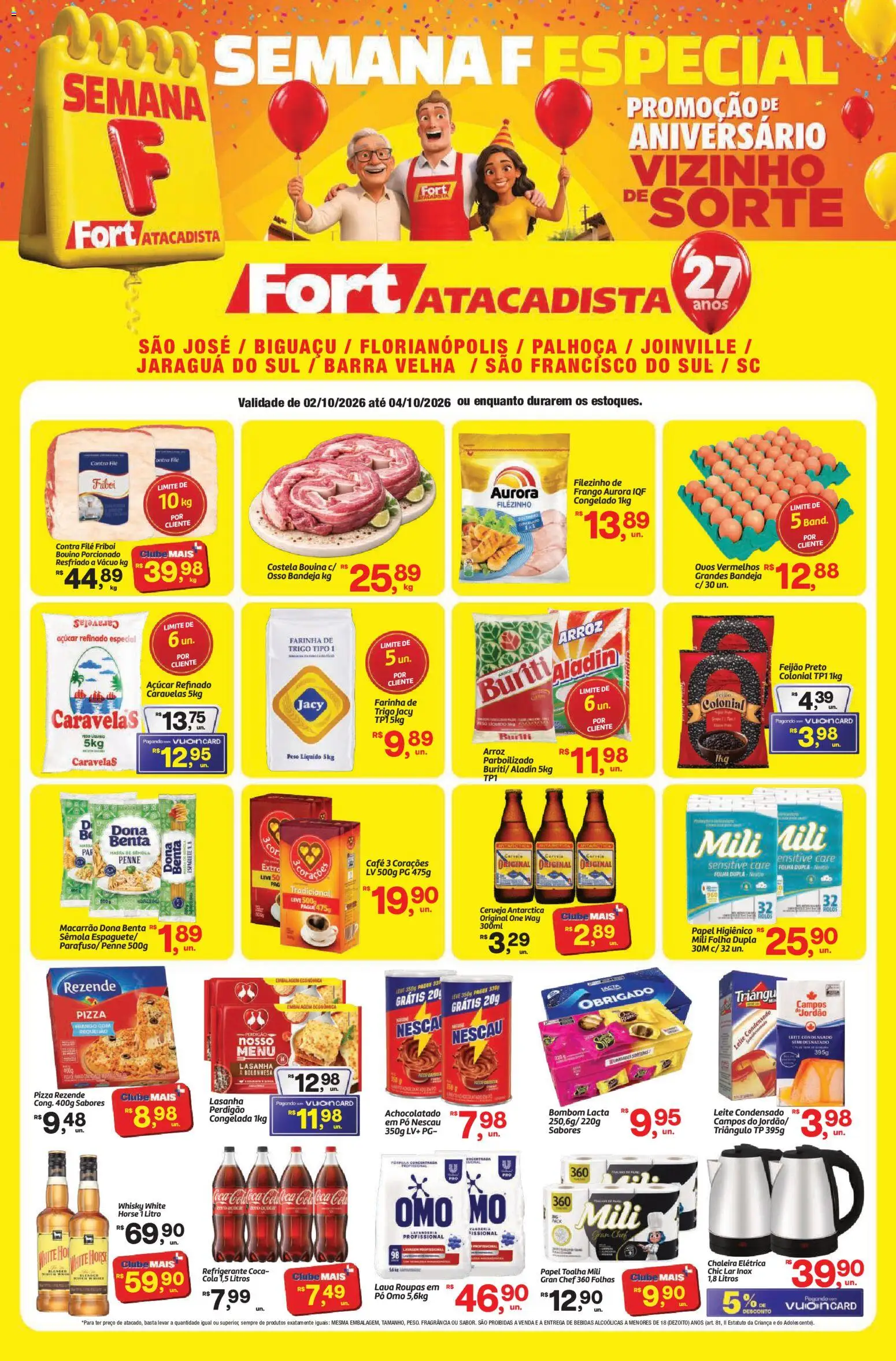 Fort Atacadista Folheto - válido de 02/10/2026 | Página: 1 | Produtos: Chaleira elétrica, Roupas, Refrigerante, Frango
