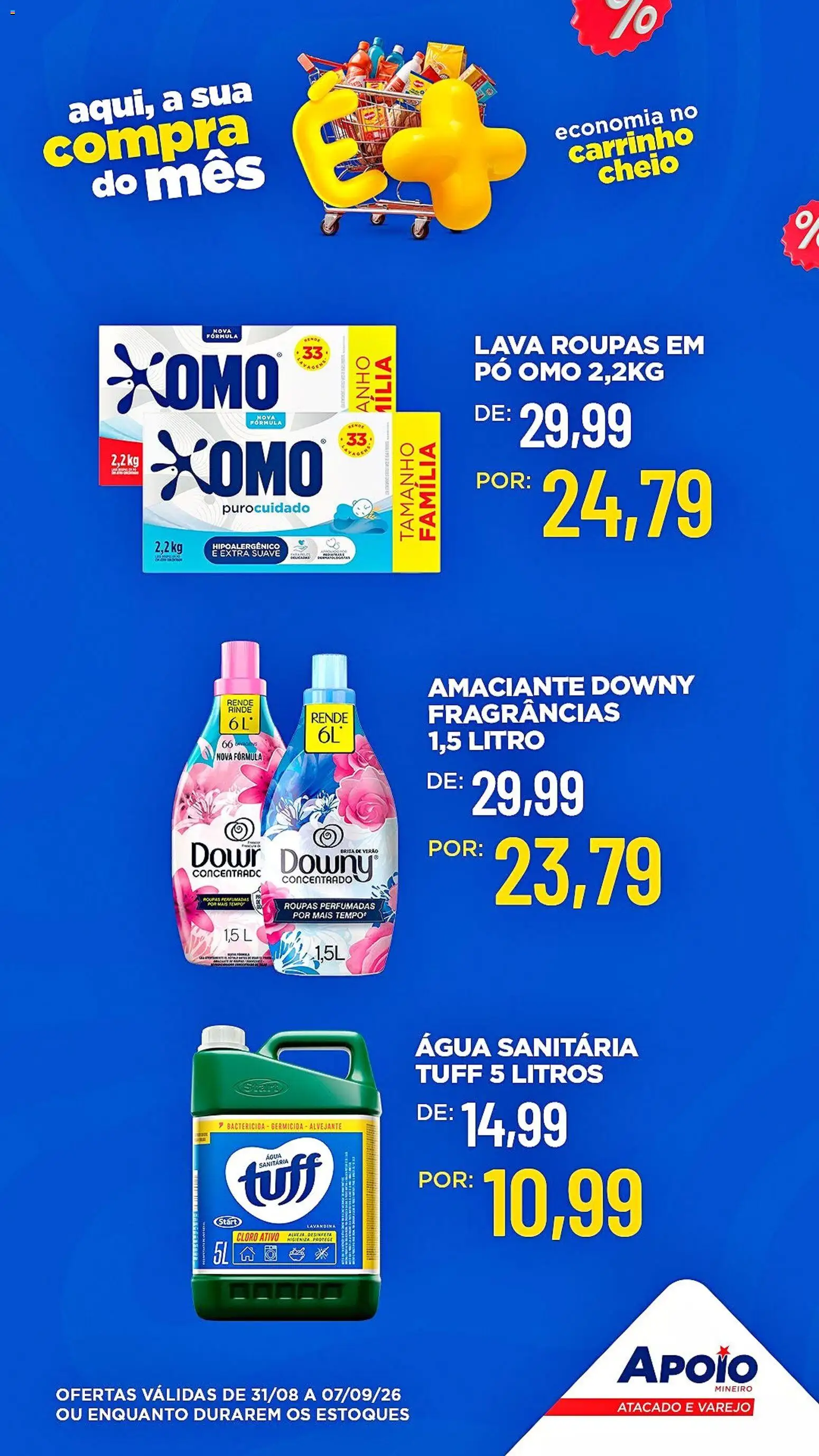 Apoio Mineiro Folheto - válido de 31/08/2026 | Página: 2 | Produtos: Alvejante, Roupas, Água, Água sanitária