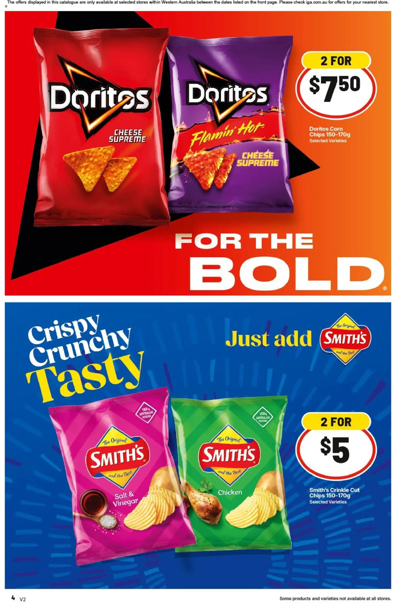 IGA catalogue - valid from 15.04.2026 | Page: 4 | Products: Cheese, Chicken, Chips, Salt