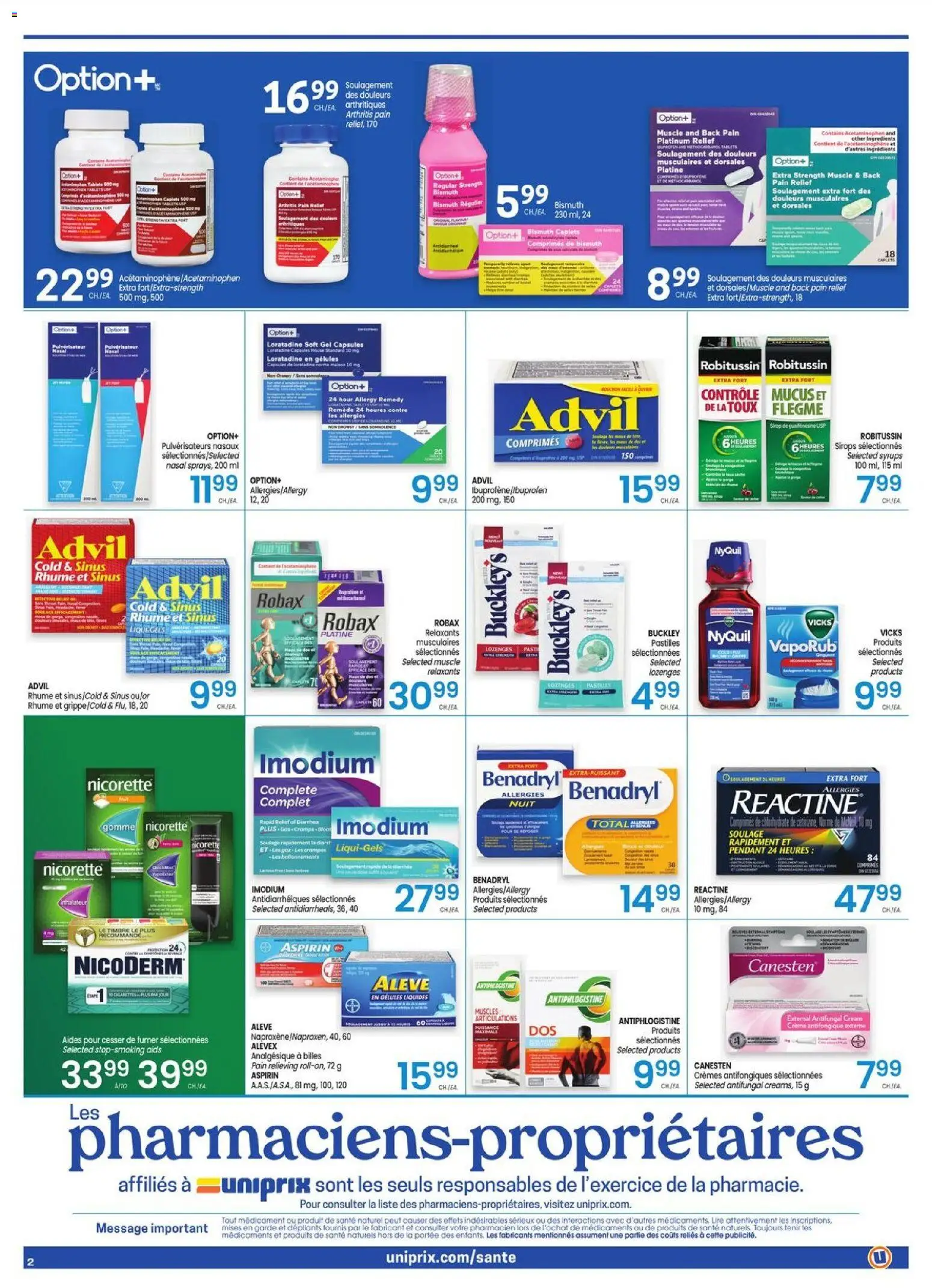 Uniprix flyer valid from Sep 17, 2026 | Page: 2 | Products: Cream, Capsules, Ingredients