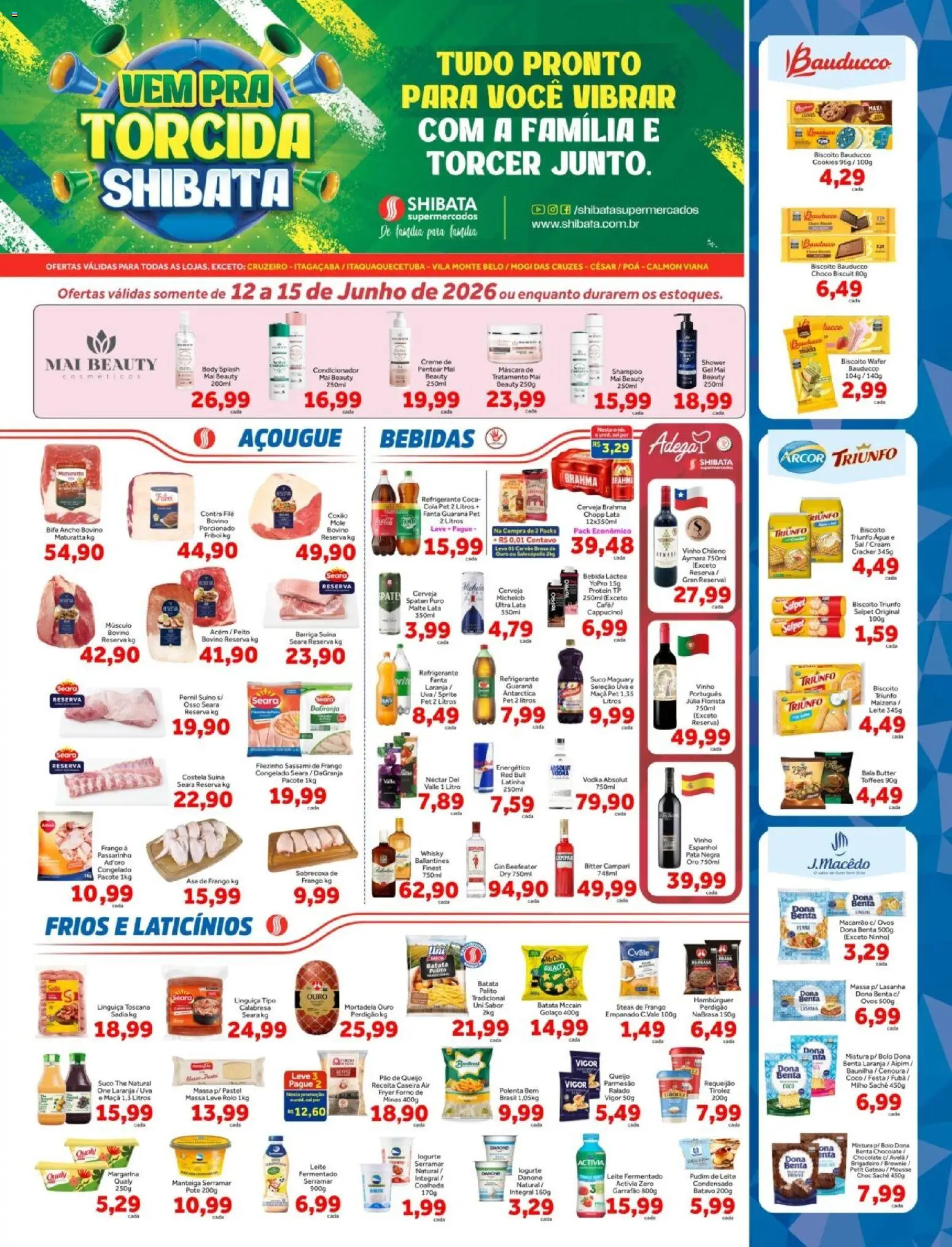 Shibata Folheto - válido de 12.06.2026 | Página: 1 | Produtos: Forno, Biscoito, Creme, Lasanha