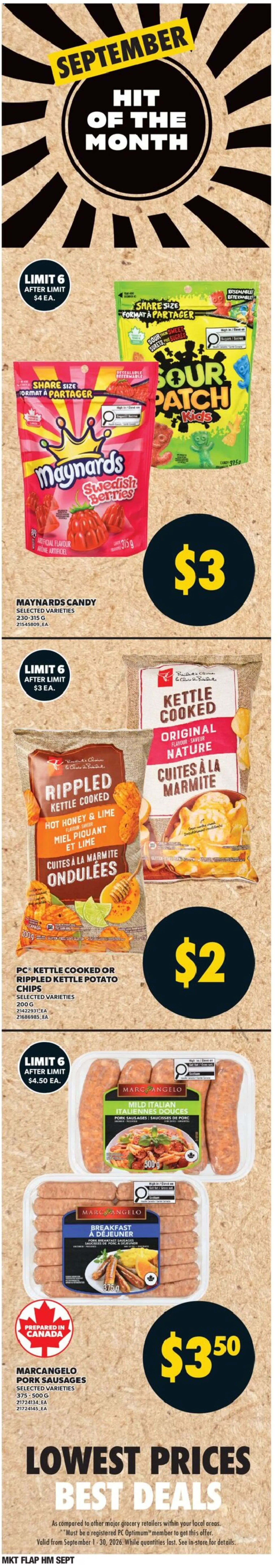 Valu Mart flyer valid from Sep 24, 2026 | Page: 5 | Products: Chips, PC, Honey, Pork