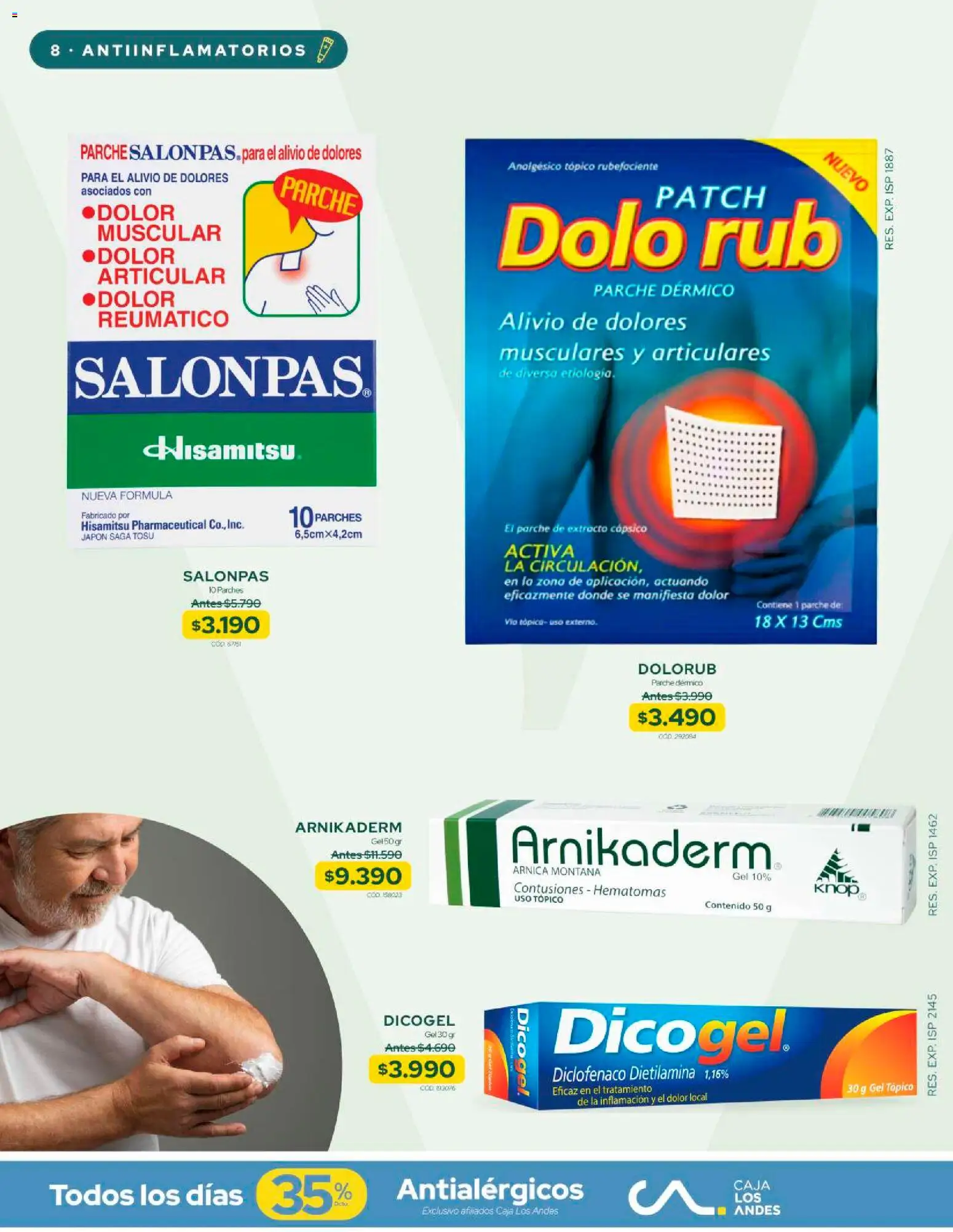 Cruz Verde Descuentos │ válido desde el 31.08.2026 | Página: 8 | Productos: Analgésico, Caja, Parche
