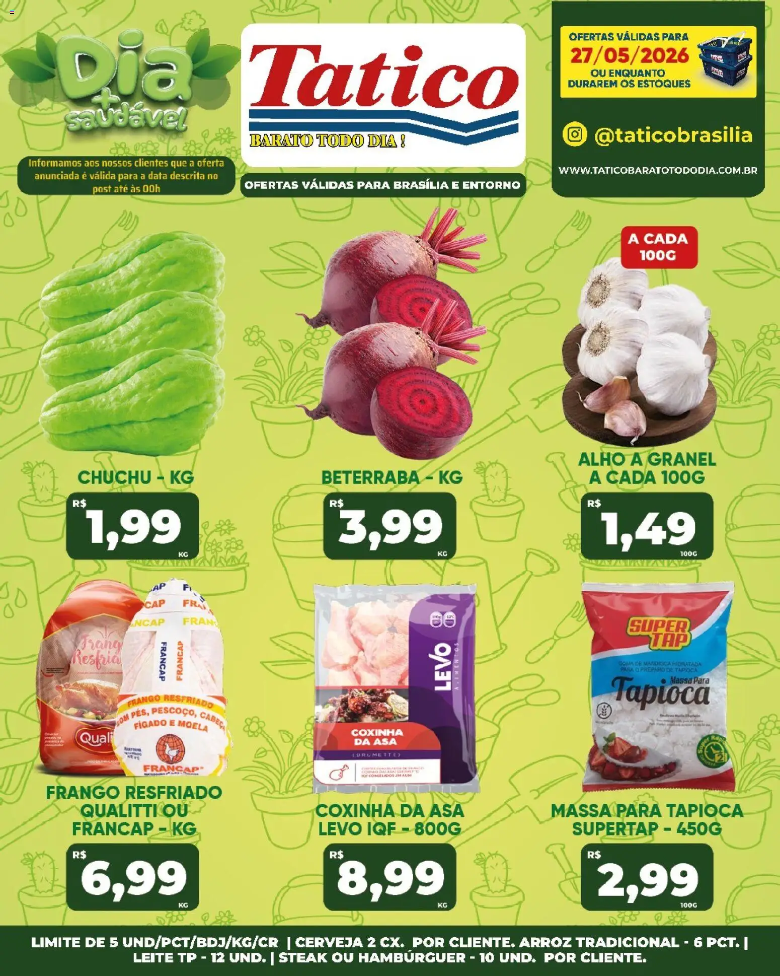 Tatico Folheto - válido de 27.05.2026 | Página: 23 | Produtos: Beterraba, Mandioca, Arroz, Frango