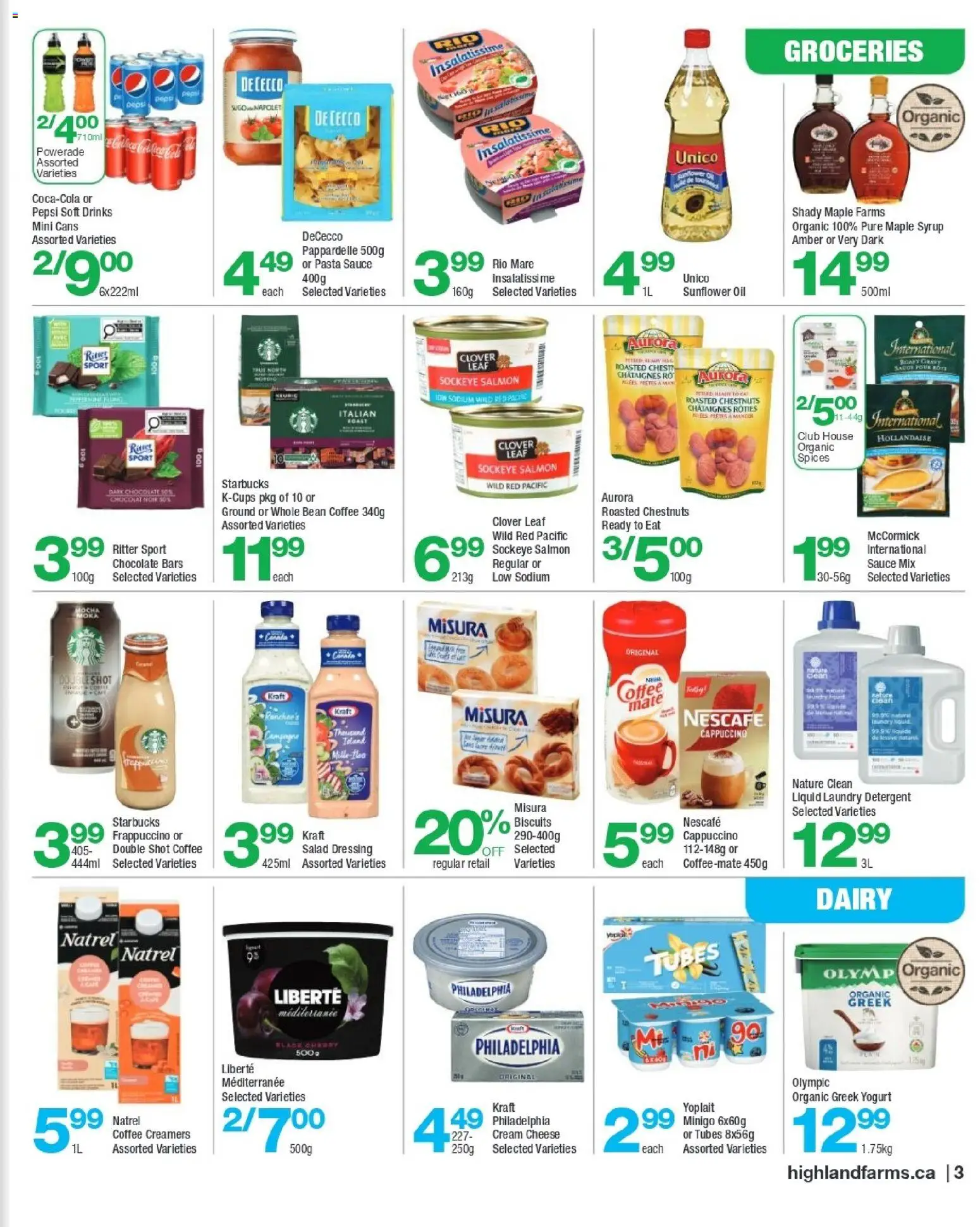 Highland Farms flyer valid from Sep 24, 2026 | Page: 3 | Products: Salmon, Spices, Tubes, Coffee