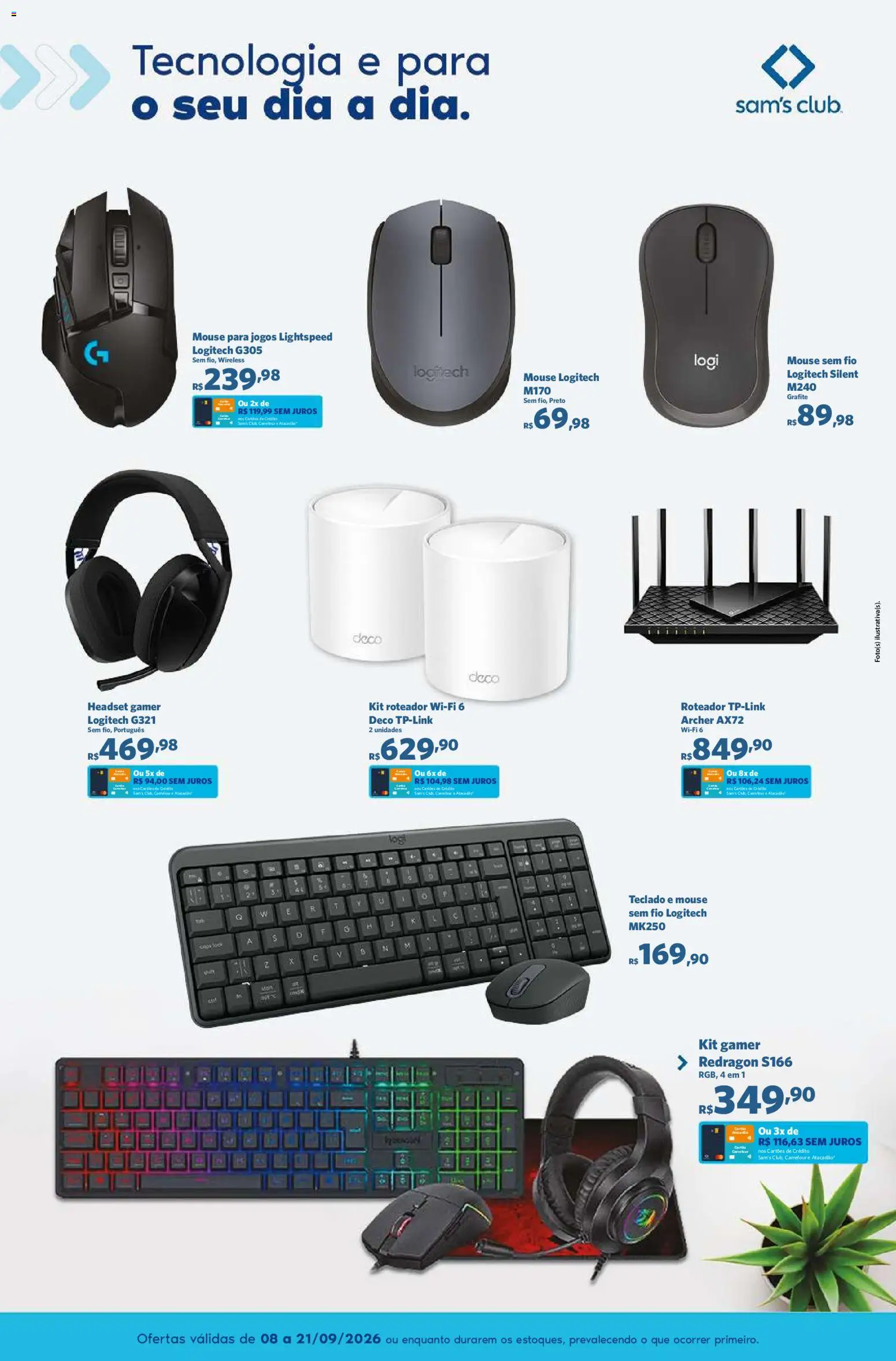 Sam's Club Folheto - válido de 08/09/2026 | Página: 8 | Produtos: Roteador, Mouse, Teclado, Jogos