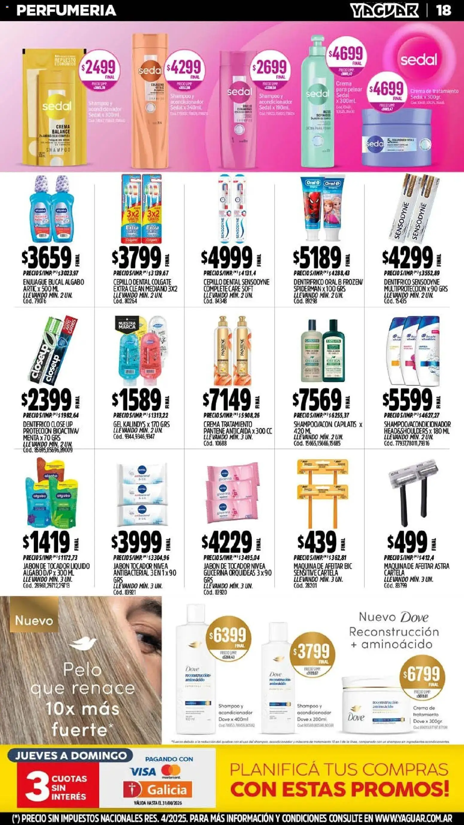 Yaguar - Oferta Semanal General Roca │ válido desde el 03/08/2026 | Página: 20 | Productos: Cepillo, Acondicionador, Jabón, Crema