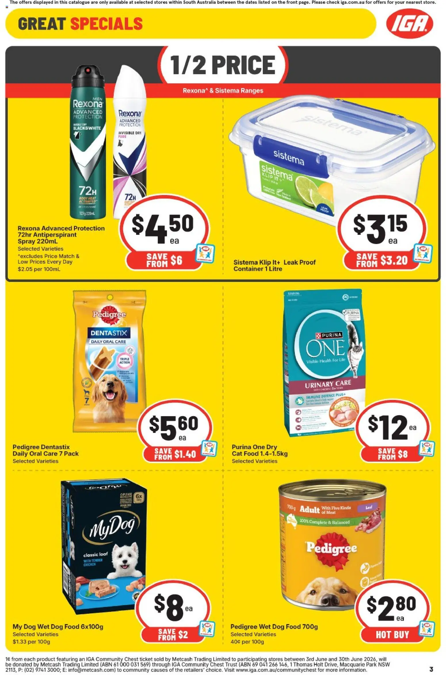 IGA catalogue - valid from 10.06.2026 | Page: 4 | Products: Chicken, Meat, Antiperspirant, Dog food
