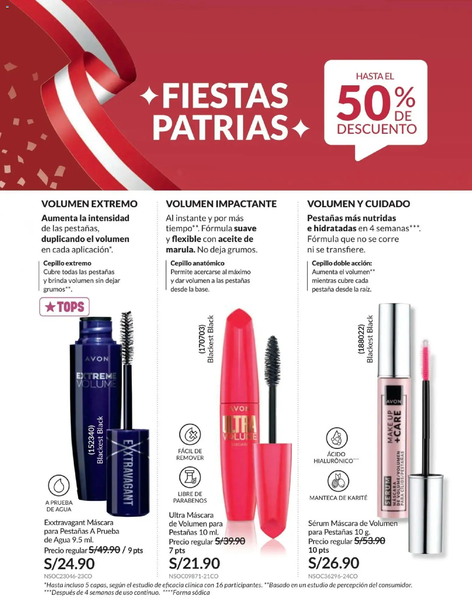 Catálogo Avon válido desde 01/07/2026 | Página: 28 | Productos: Máscara, Aceite