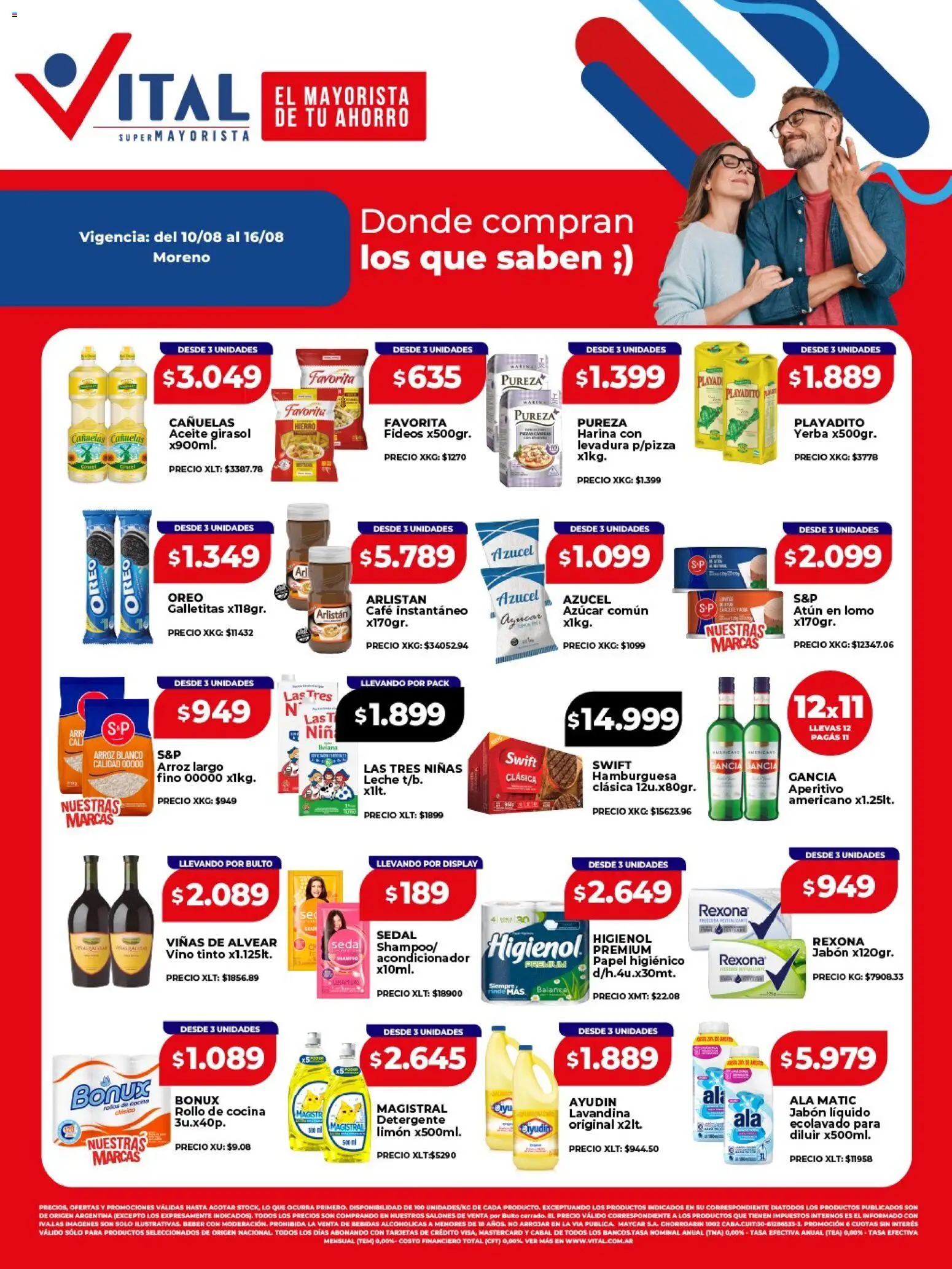 Vital - Ofertas Moreno │ válido desde el 10/08/2026 | Página: 1 | Productos: Cocina, Aceite, Acondicionador, Arroz