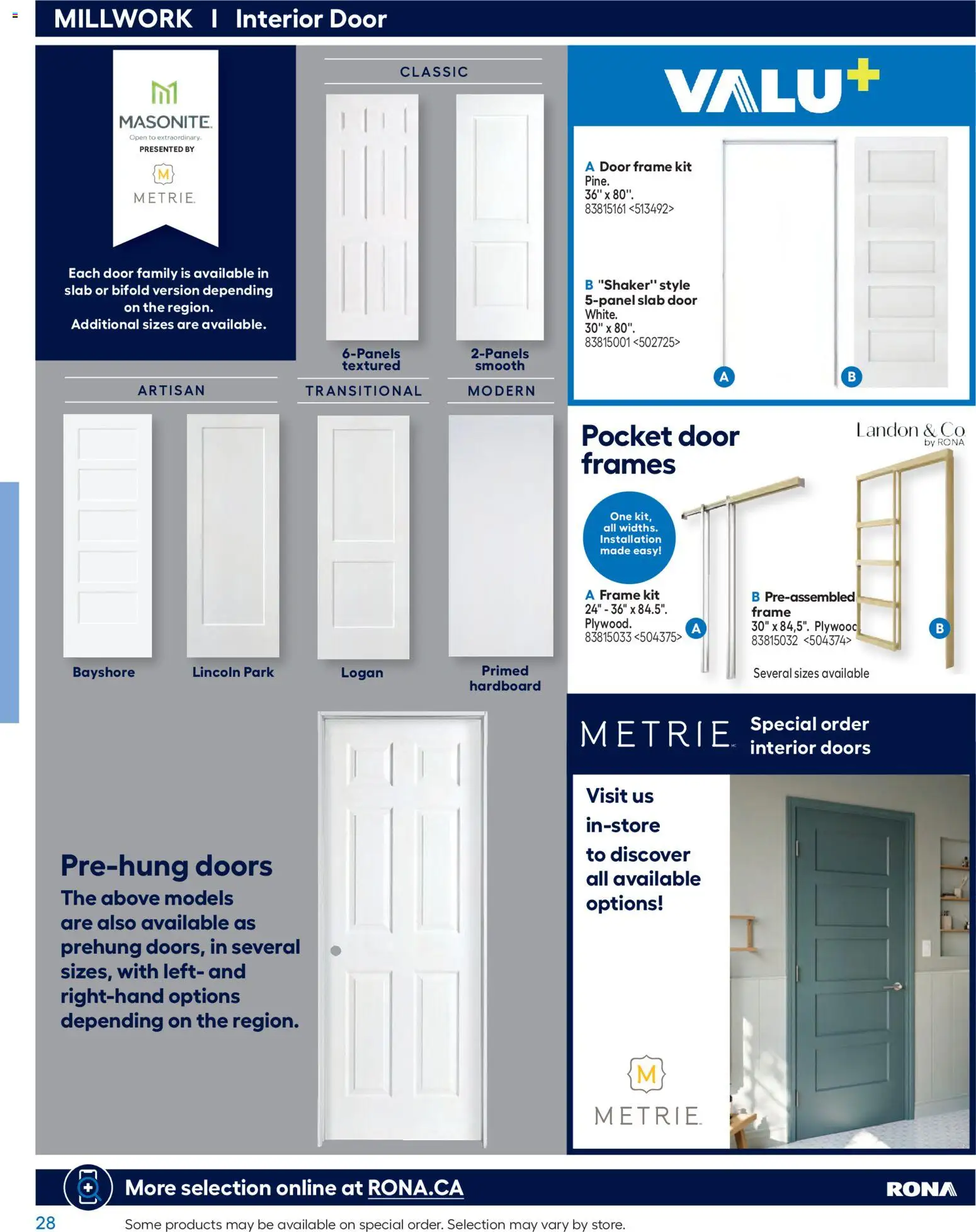 Rona flyer valid from Feb 26, 2026 | Page: 28 | Products: Interior doors, Door
