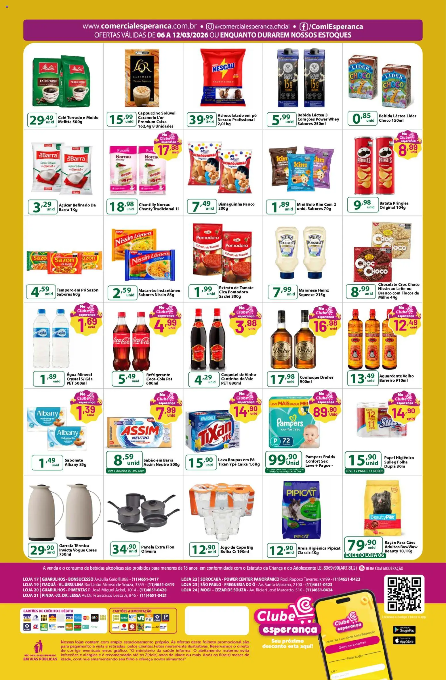 Comercial Esperança Folheto - válido de 06.03.2026 | Página: 2 | Produtos: Garrafa térmica, Caixa, Vinho, Macarrão