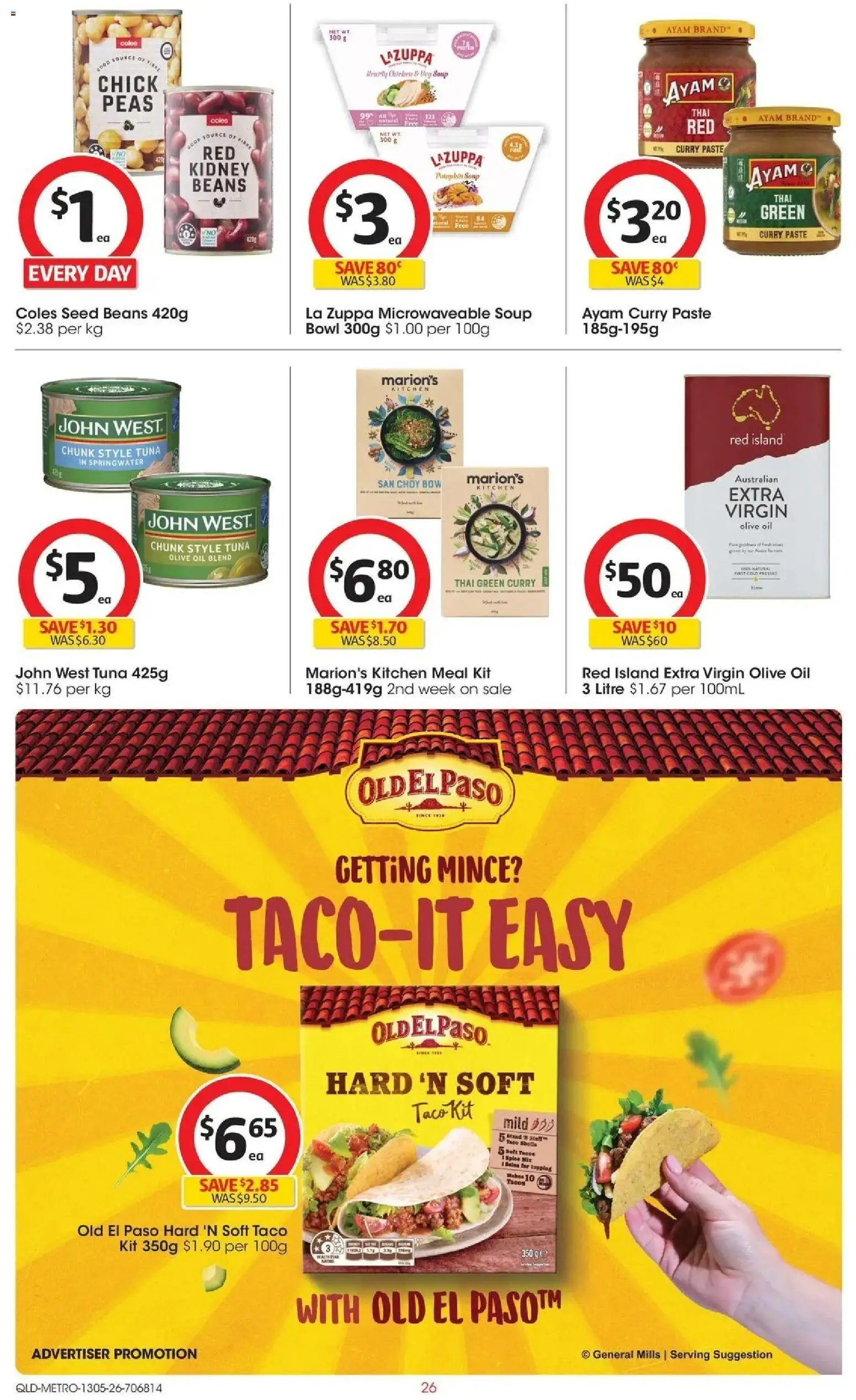 Coles catalogue - valid from 13.05.2026 | Page: 26 | Products: Curry, Olive oil, Soup, Salsa