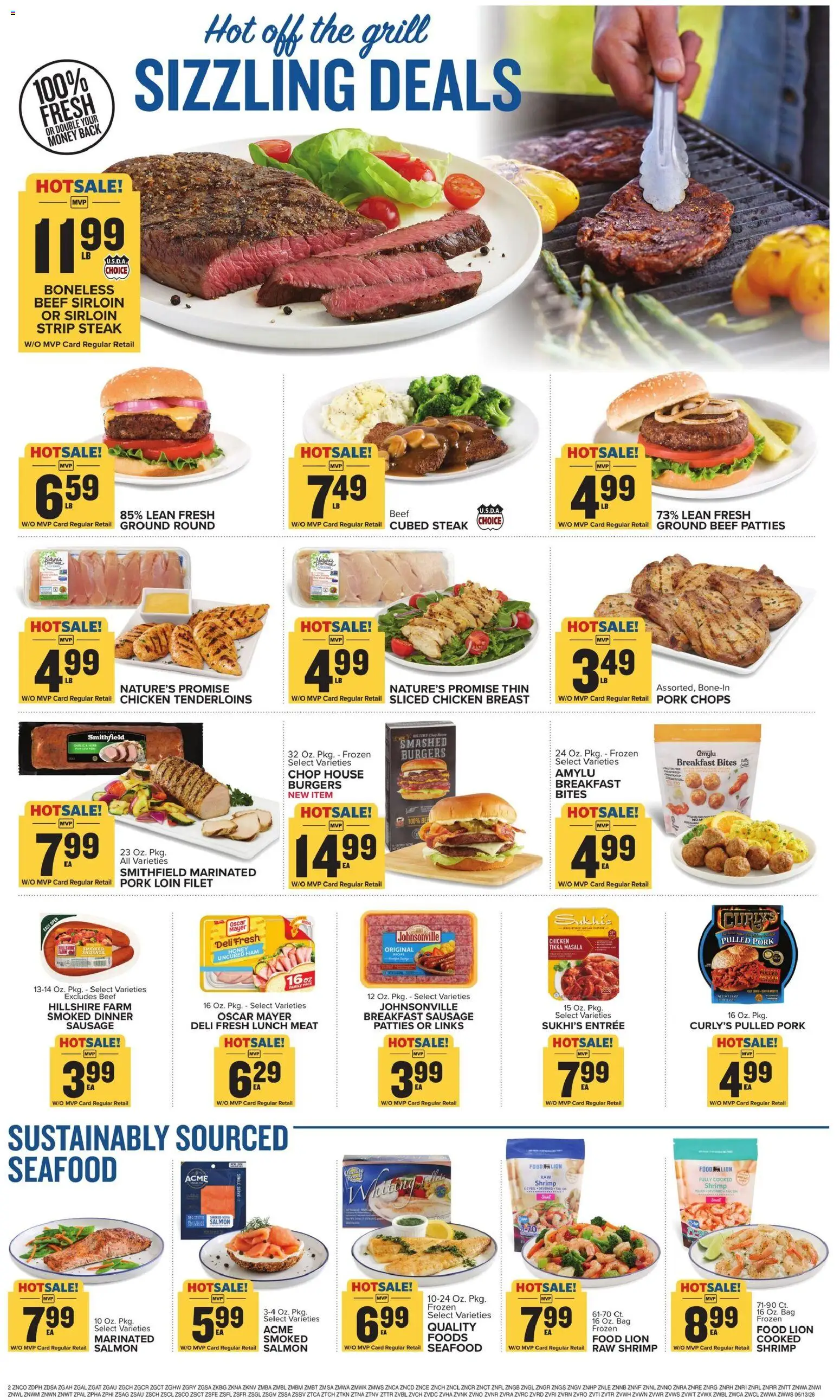 Food Lion Weekly Ad - valid from 13.05.2026 | Page: 4 | Products: Ham, Pork, Sausage, Grill