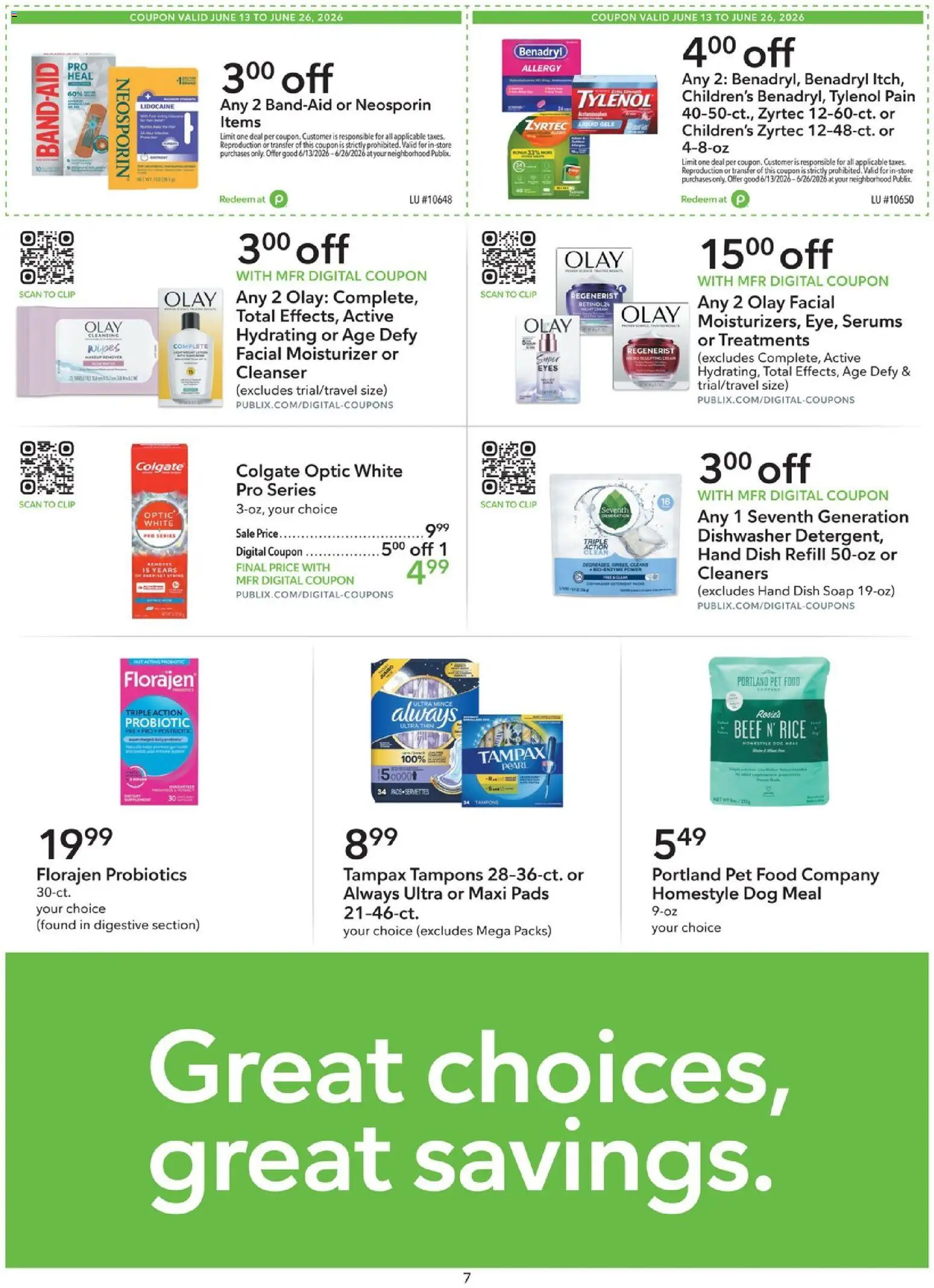 Publix - Leaflet - valid from 13.06.2026 | Page: 7 | Products: Probiotics, Rice, Tampons, Dishwasher