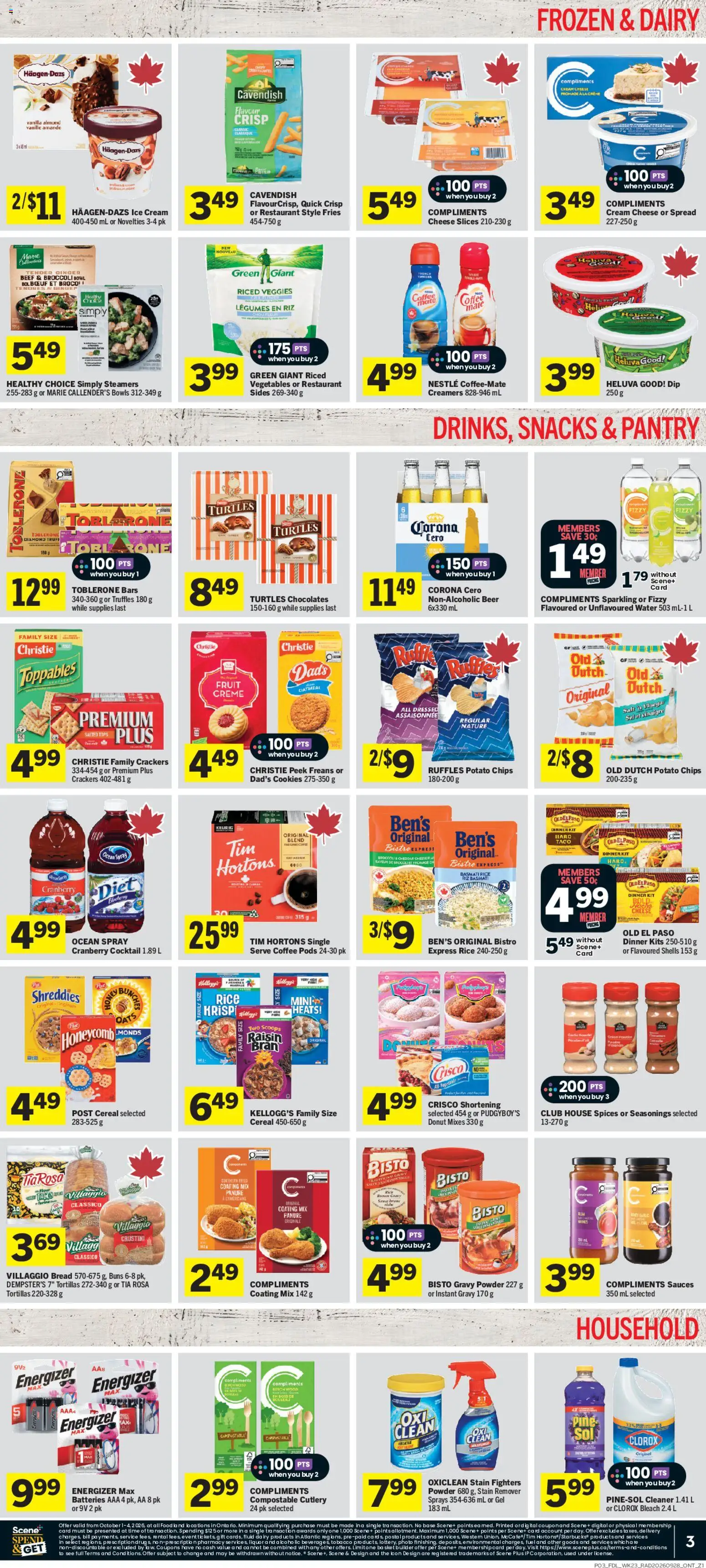 Foodland flyer valid from Oct 1, 2026 | Page: 4 | Products: Rice, Tortillas, Vanilla, Donut