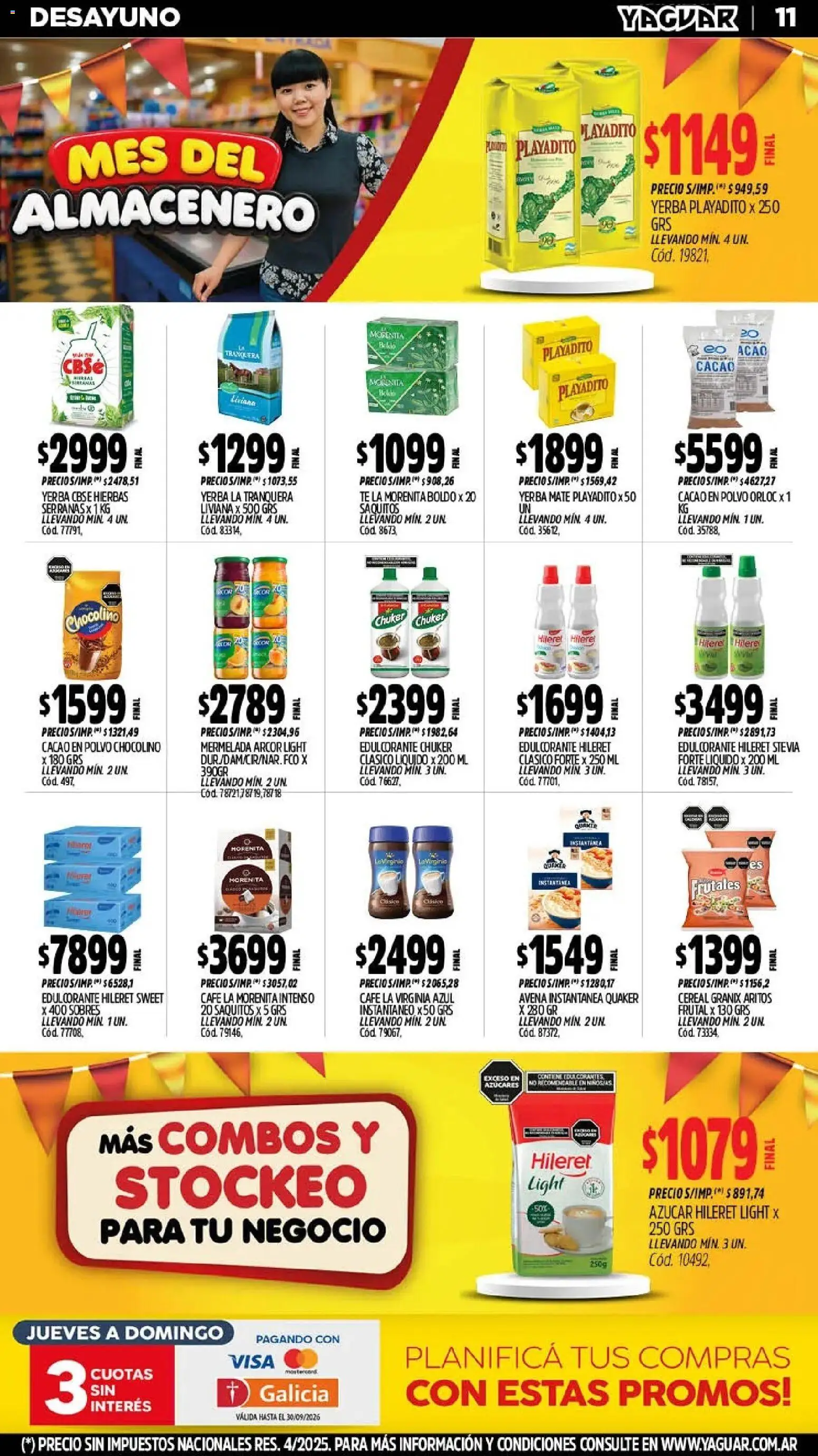 Yaguar - Oferta Semanal General Roca │ válido desde el 28/09/2026 | Página: 11 | Productos: Avena, Café, Té, Cacao