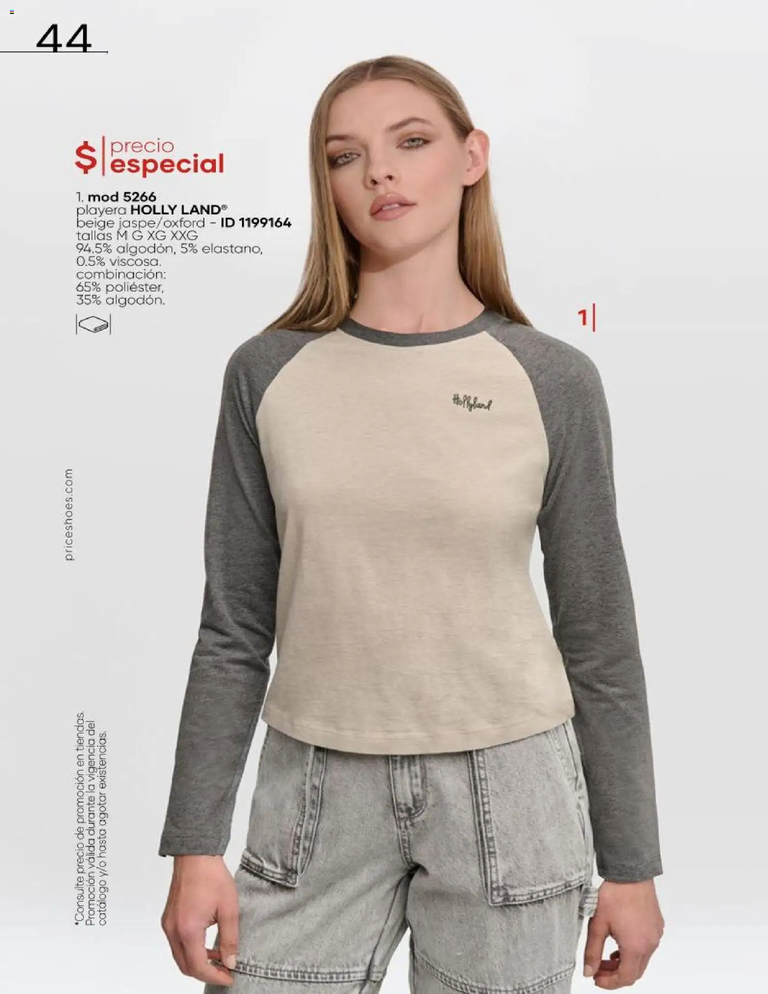 Nuevas ofertas de Price Shoes válidas en toda la República Mexicana desde el 16.06.2026. ¡Encuentra las mejores ofertas en Price Shoes catálogo Cierre de temporada! | Página: 44 | Productos: Playera
