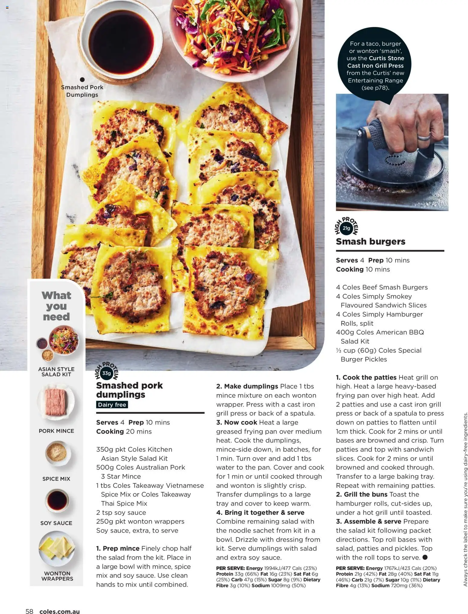 Coles catalogue - valid from 01/10/2026 | Page: 58 | Products: Burgers, Beef, Sugar, Iron