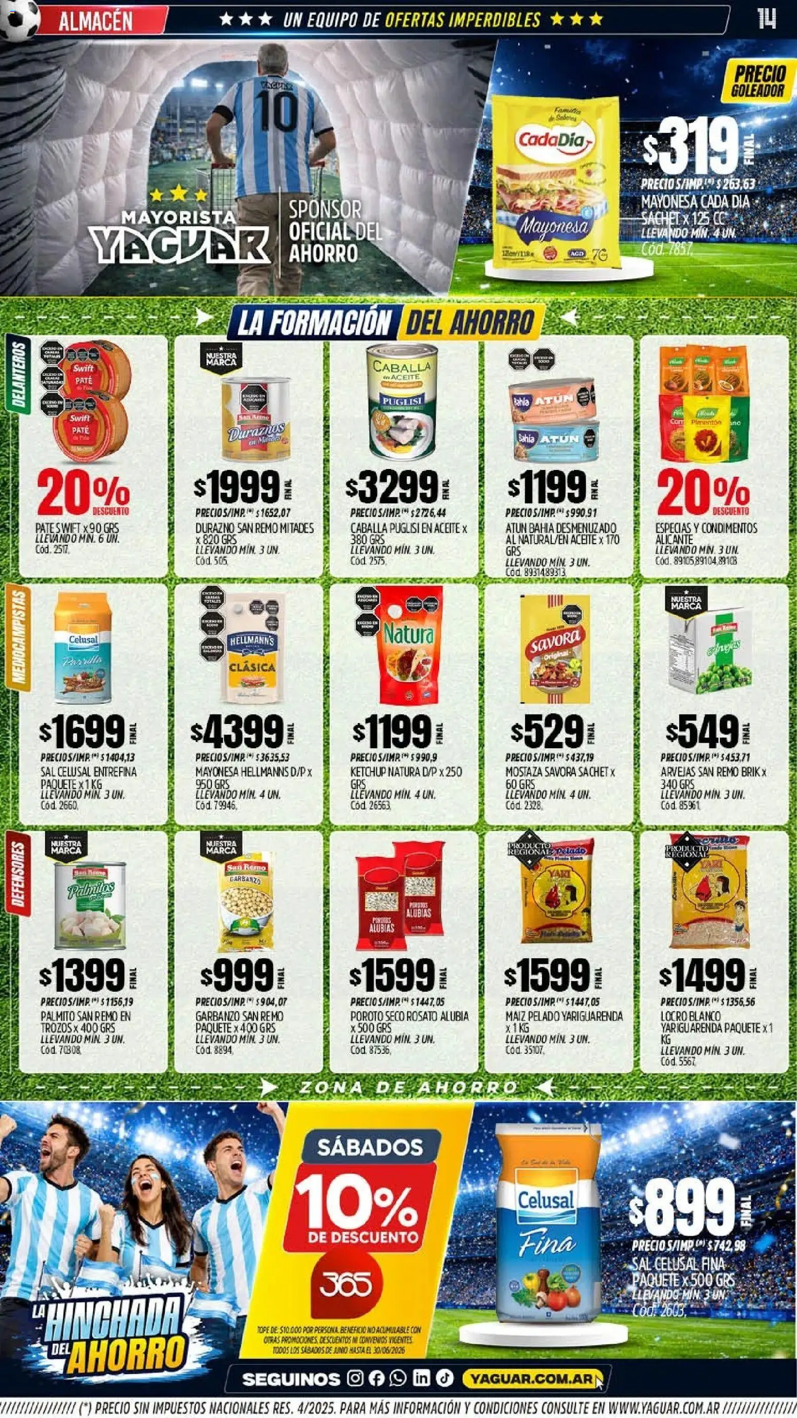 Yaguar - Oferta Semanal Jujuy │ válido desde el 01.06.2026 | Página: 14 | Productos: Ketchup, Maiz, Sal, Atún