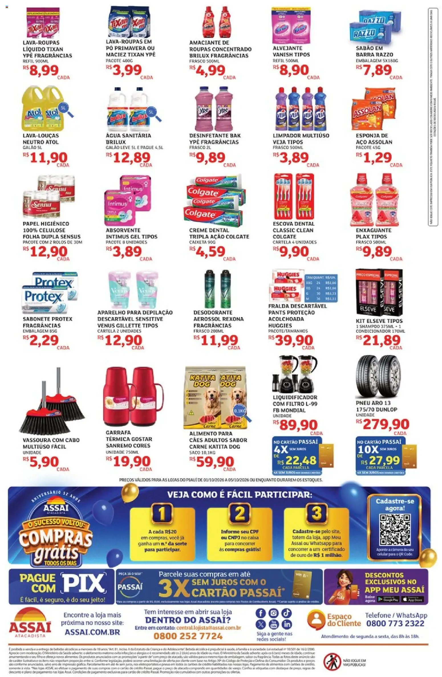 Assaí Atacadista Folheto - válido de 01/10/2026 | Página: 4 | Produtos: Alvejante, Vanish, Papel higiênico, Amaciante