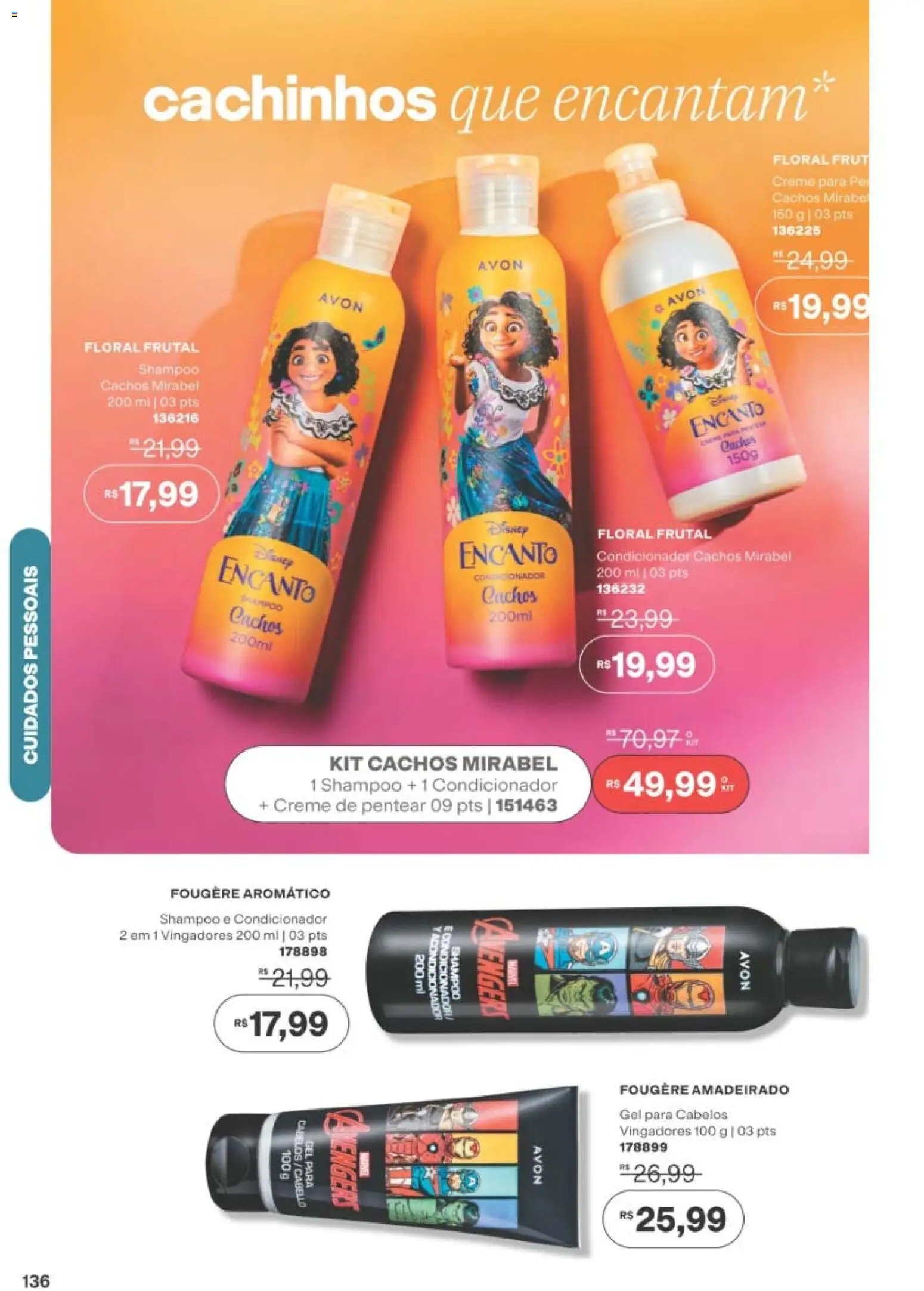 Avon Folheto - válido de 19/07/2026 | Página: 136 | Produtos: Shampoo, Condicionador, Creme
