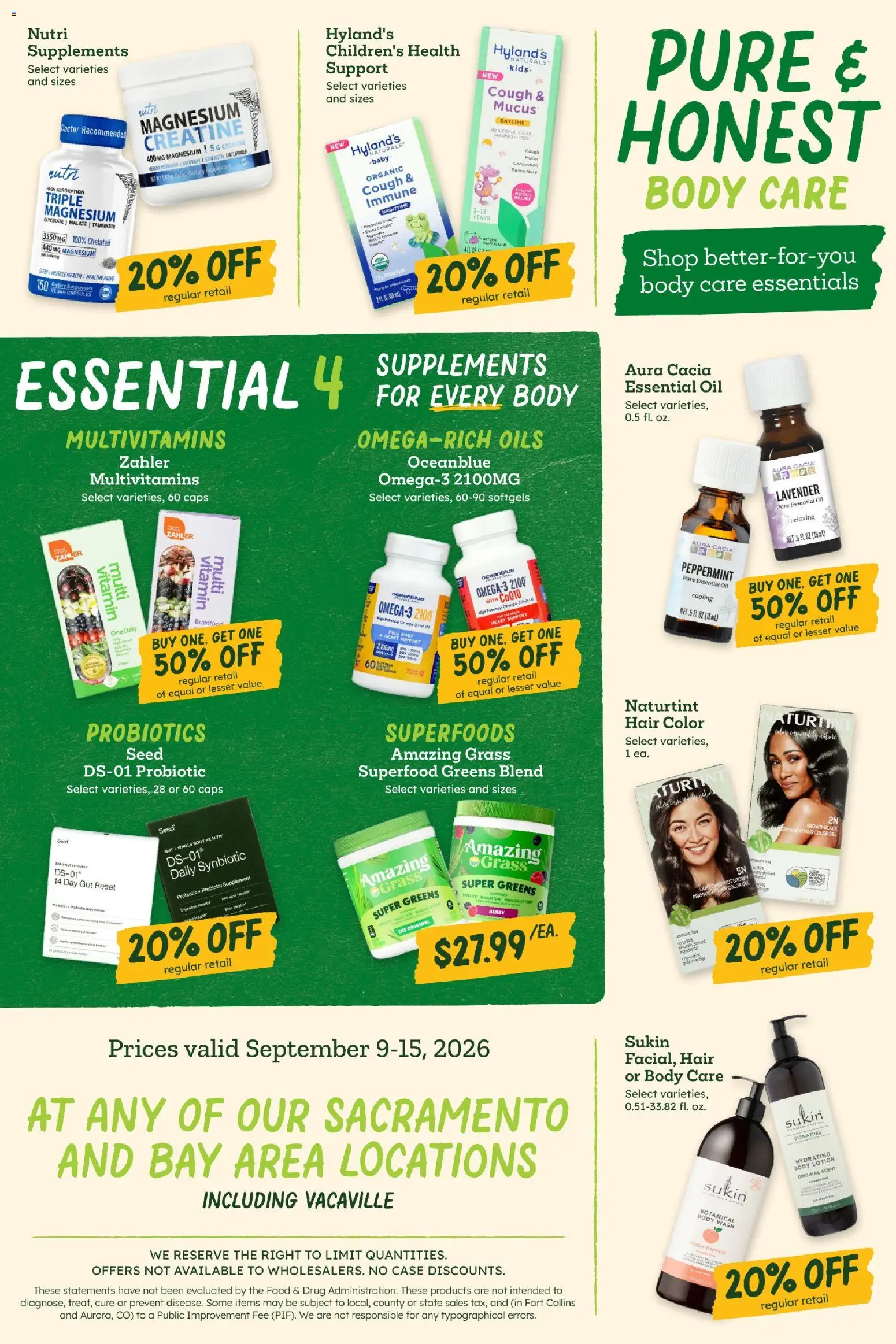 Sprouts Weekly Ad - valid from 09/09/2026 | Page: 11 | Products: CoQ10, Hair color, Body Wash, Peach