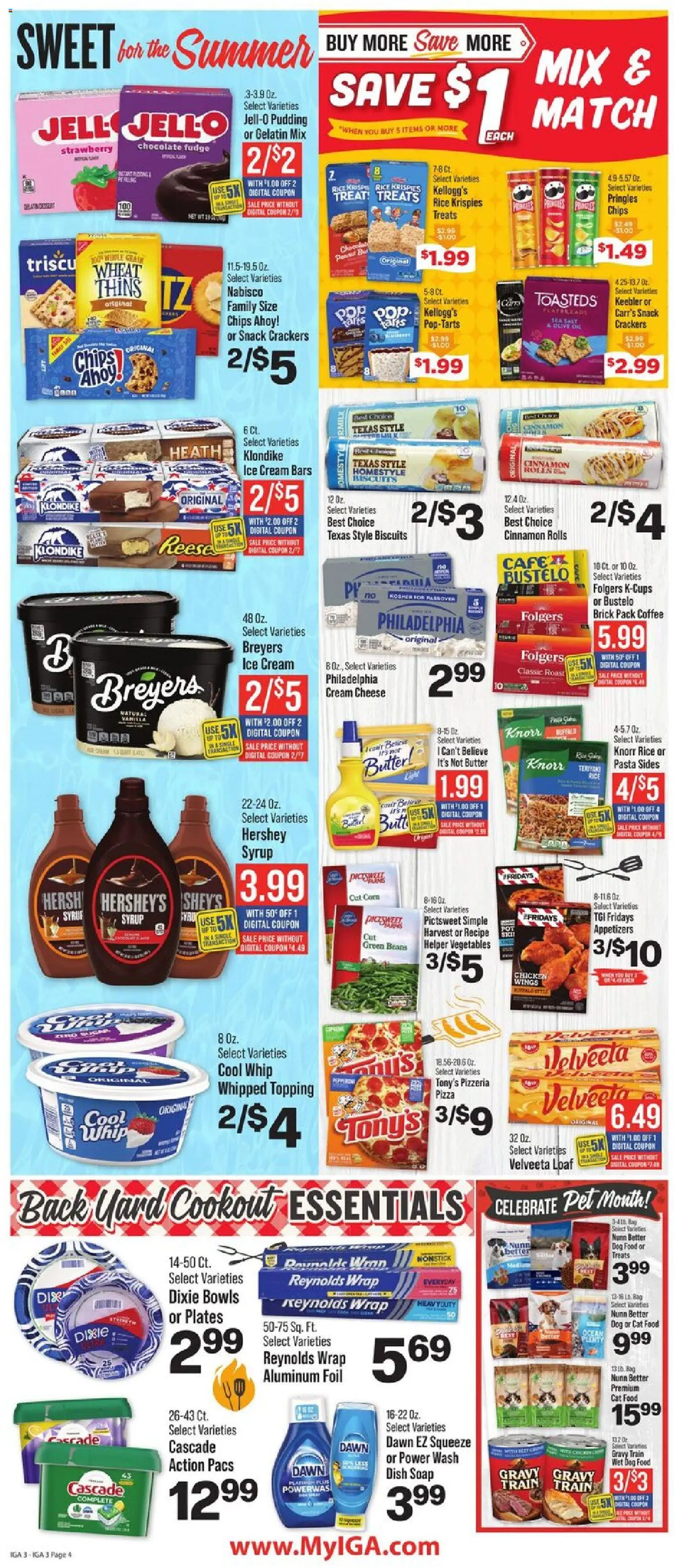 IGA Weekly Ad - valid from 20.05.2026 | Page: 5 | Products: Cat Food, Rice, Pasta, Ice cream