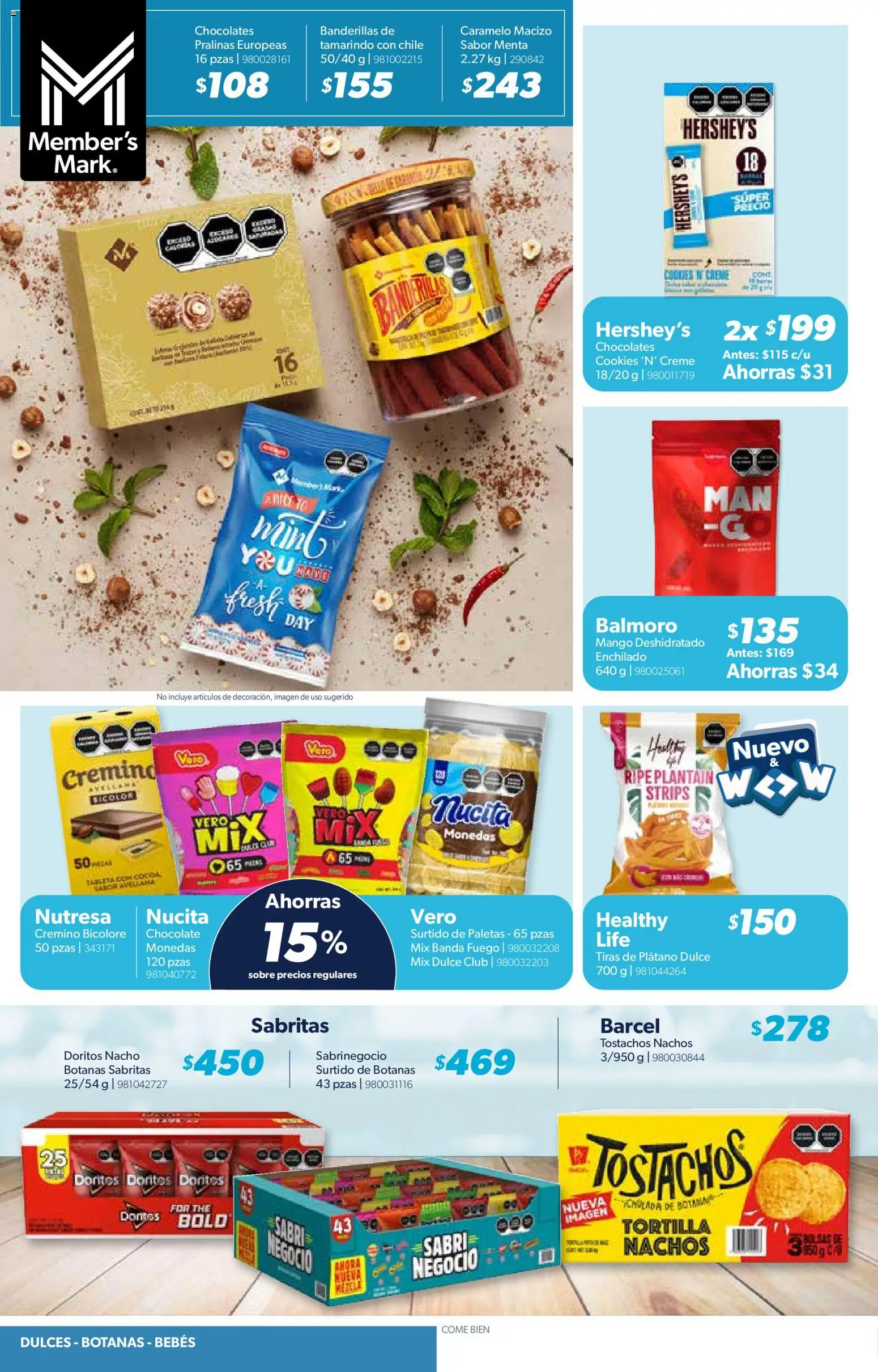 Nuevas ofertas de Sam's Club válidas en toda la República Mexicana desde el 03/03/2026. ¡Encuentra las mejores ofertas en Sam's Club catálogo! | Página: 12 | Productos: Plátano, Chocolate, Dulce, Sobre