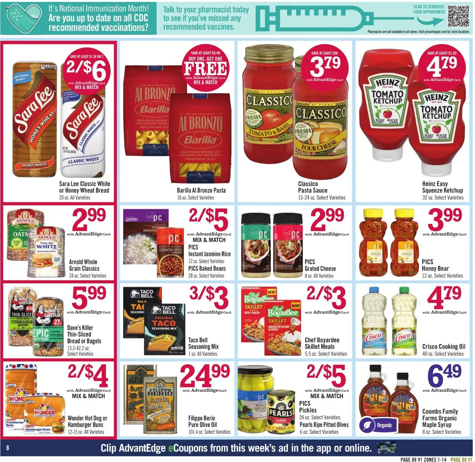 Price Chopper Weekly Ad - valid from 08/16/2026 | Page: 8 | Products: Grated cheese, Hamburger, Olive oil, Rice