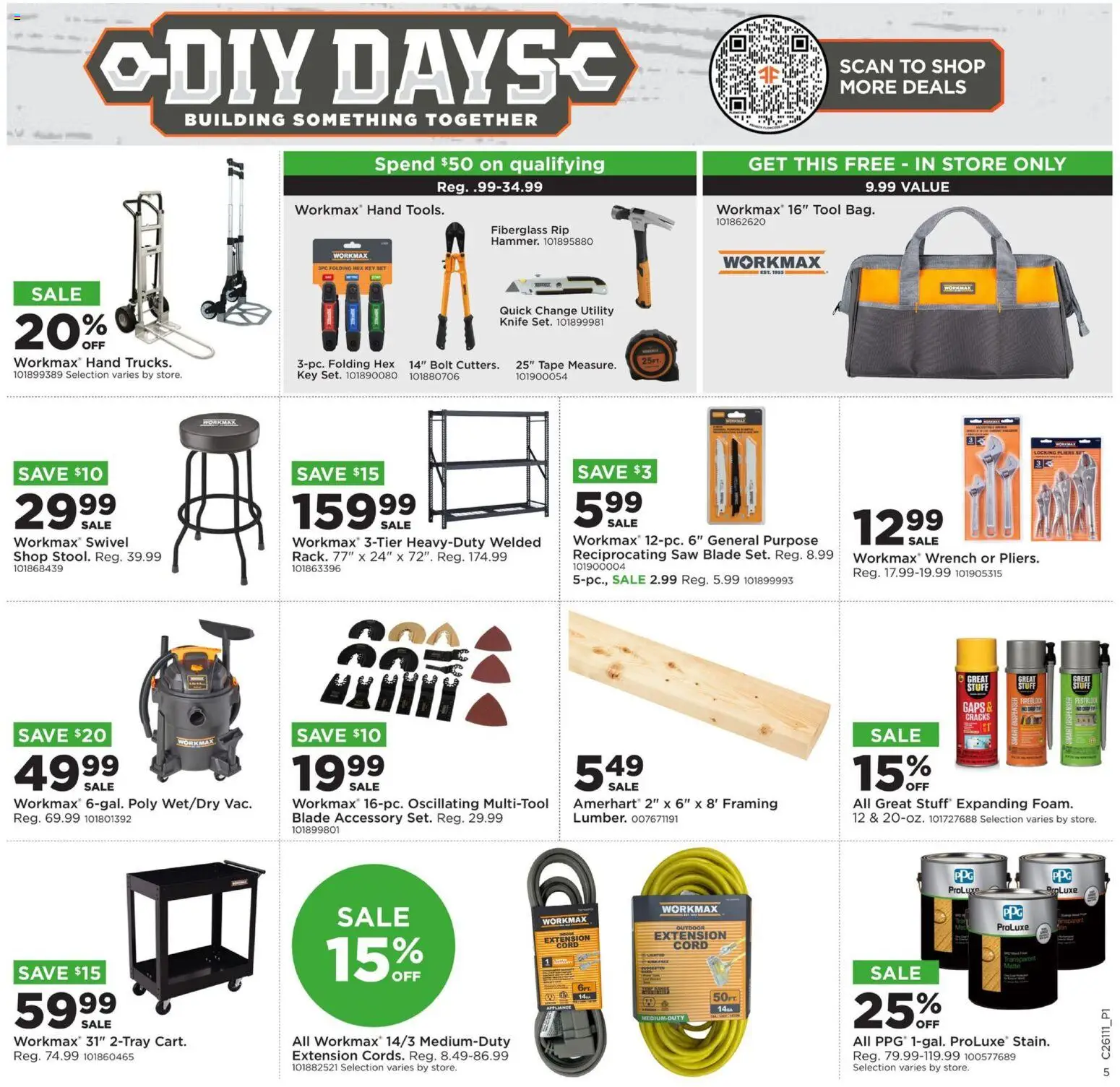 Mills Fleet Farm Weekly Ad - valid from 09.03.2026 | Page: 9 | Products: Utility Knife, Saw, Swivel, Reciprocating Saw