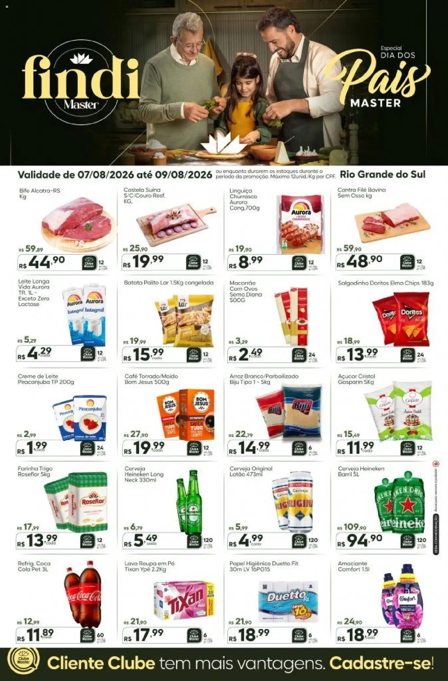 Master Folheto - válido de 07/08/2026 | Página: 1 | Produtos: Elma Chips, Linguiça, Ovos, Pá