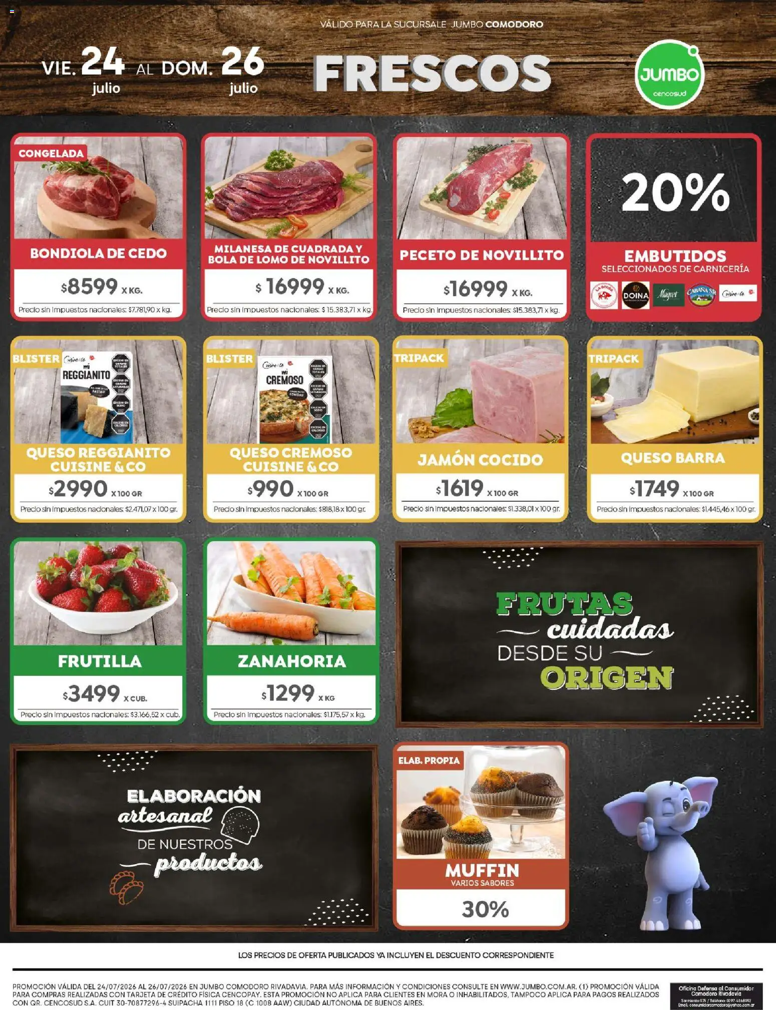 Jumbo - Ofertas | Comodoro │ válido desde el 24/07/2026 | Página: 8 | Productos: Teléfono, Frutilla, Jamón, Zanahoria
