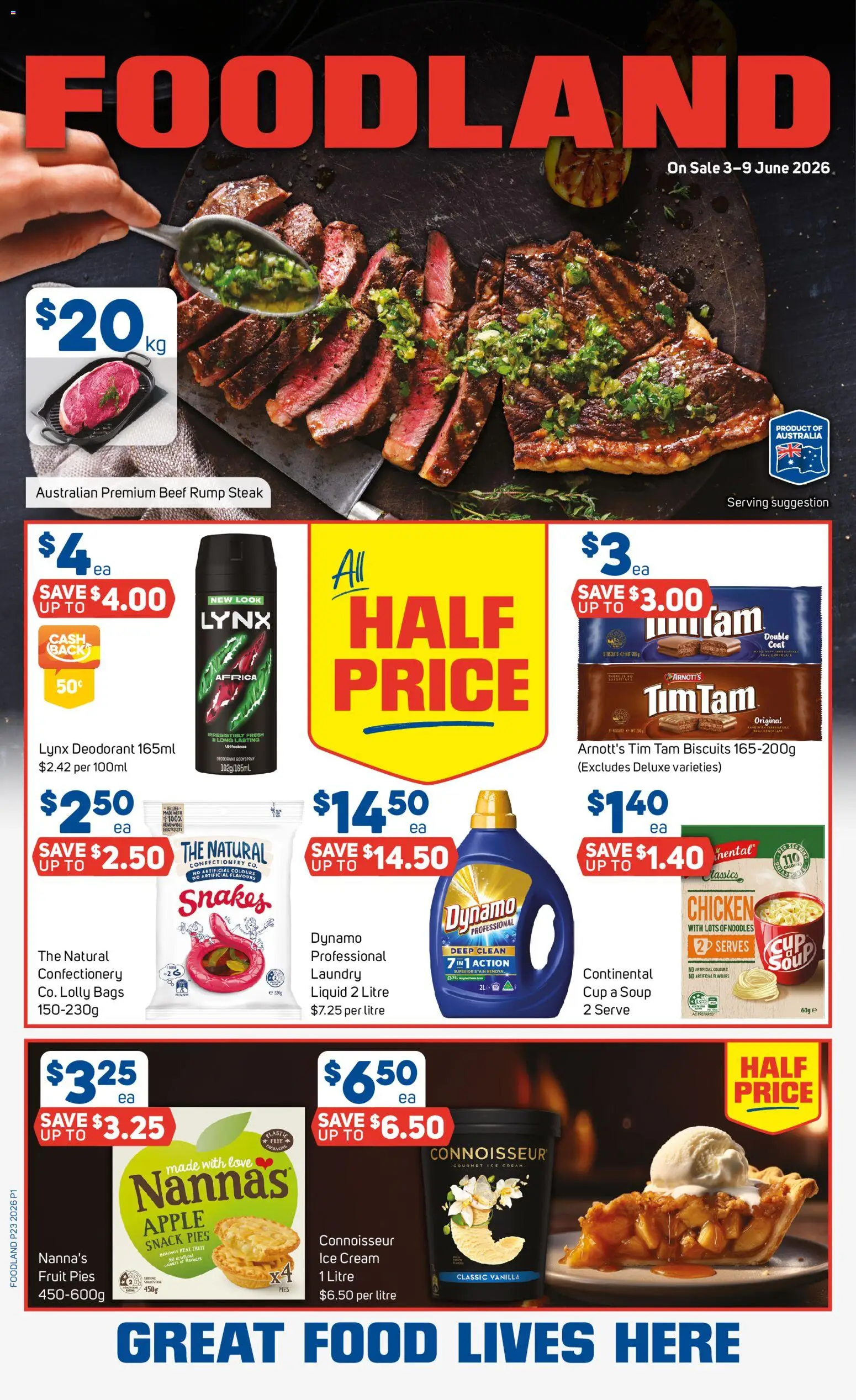 Foodland catalogue - valid from 03.06.2026 | Page: 1 | Products: Cream, Biscuits, Coat, Pies