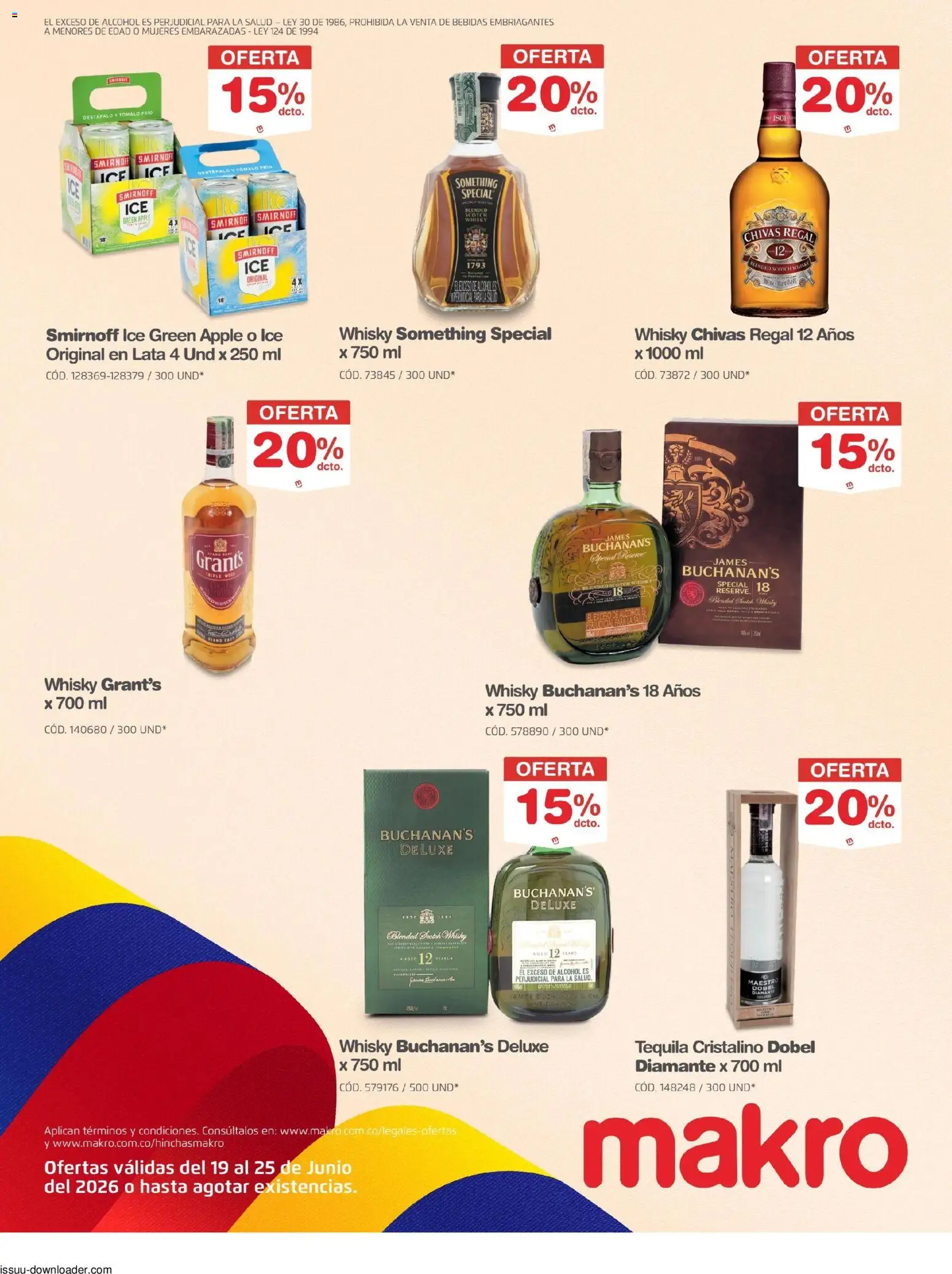 Makro revista - valida desde el 19/06/2026 | Página: 3 | Productos: Whisky, Tequila, Tintura