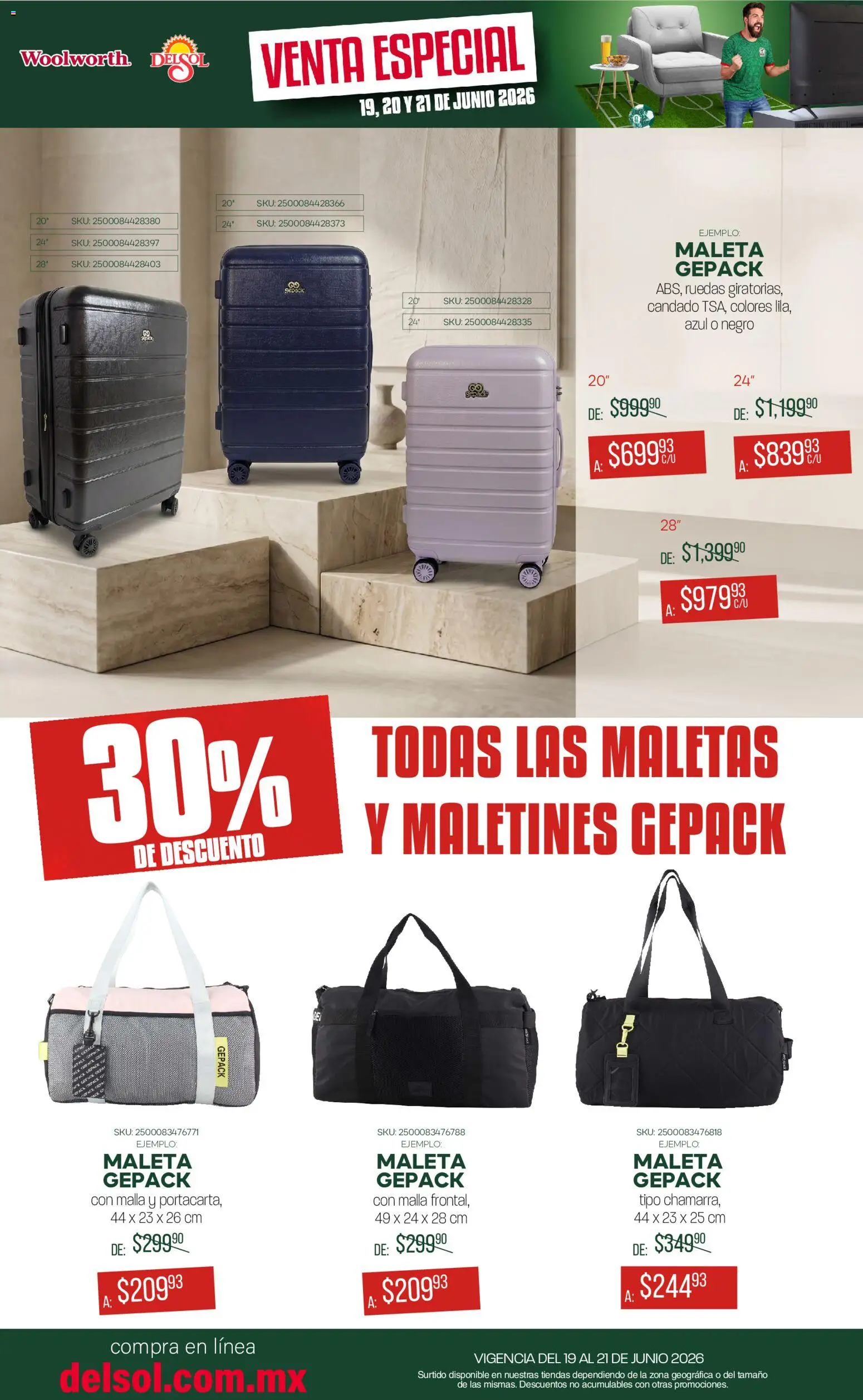 Nuevas ofertas de Del Sol y Woolworth válidas en toda la República Mexicana desde el 19.06.2026. ¡Encuentra las mejores ofertas en Del Sol y Woolworth catálogo! | Página: 14