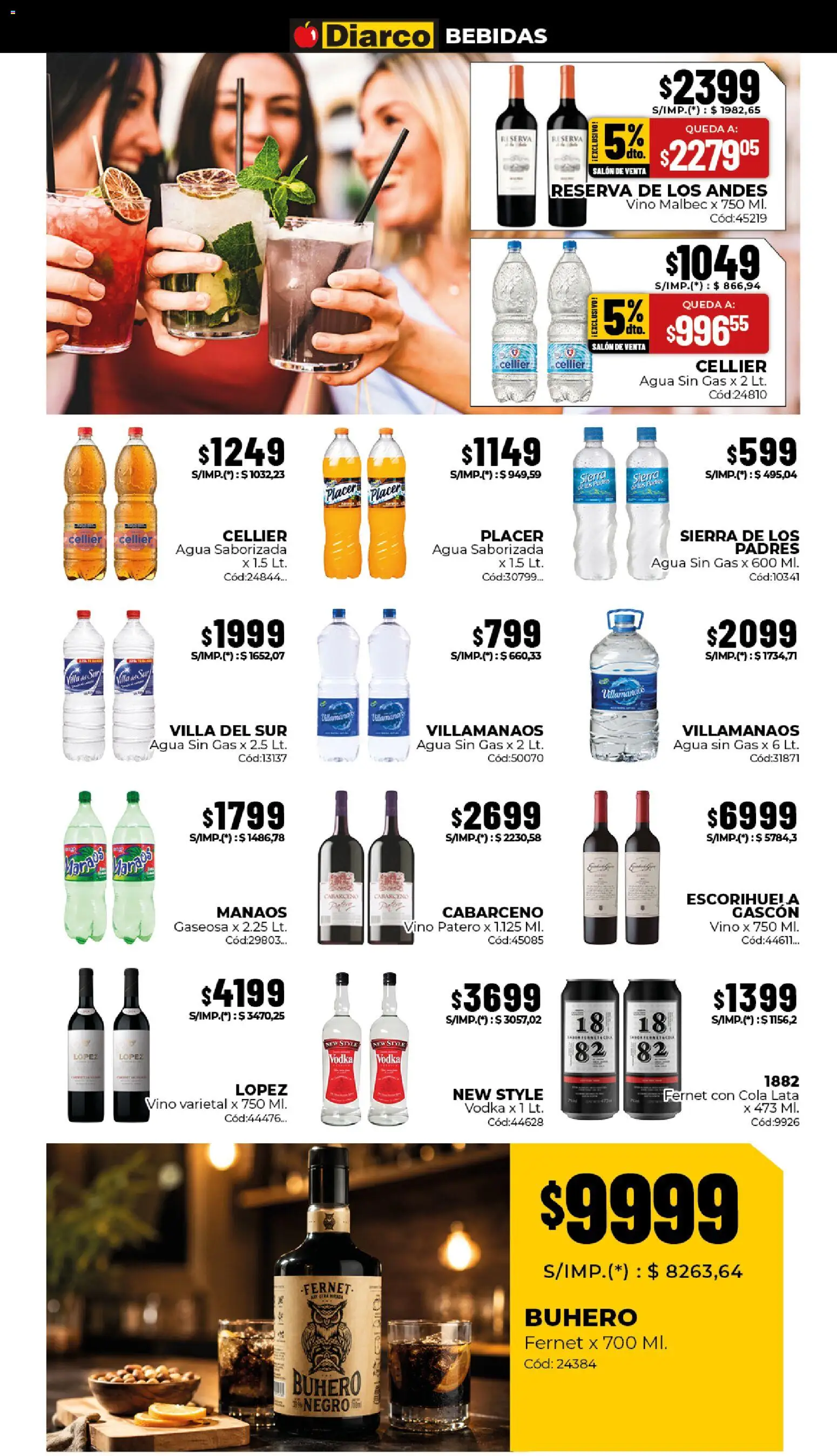 Diarco - Ofertas Gba │ válido desde el 06/07/2026 | Página: 7 | Productos: Vodka, Gaseosa, Agua, Agua saborizada