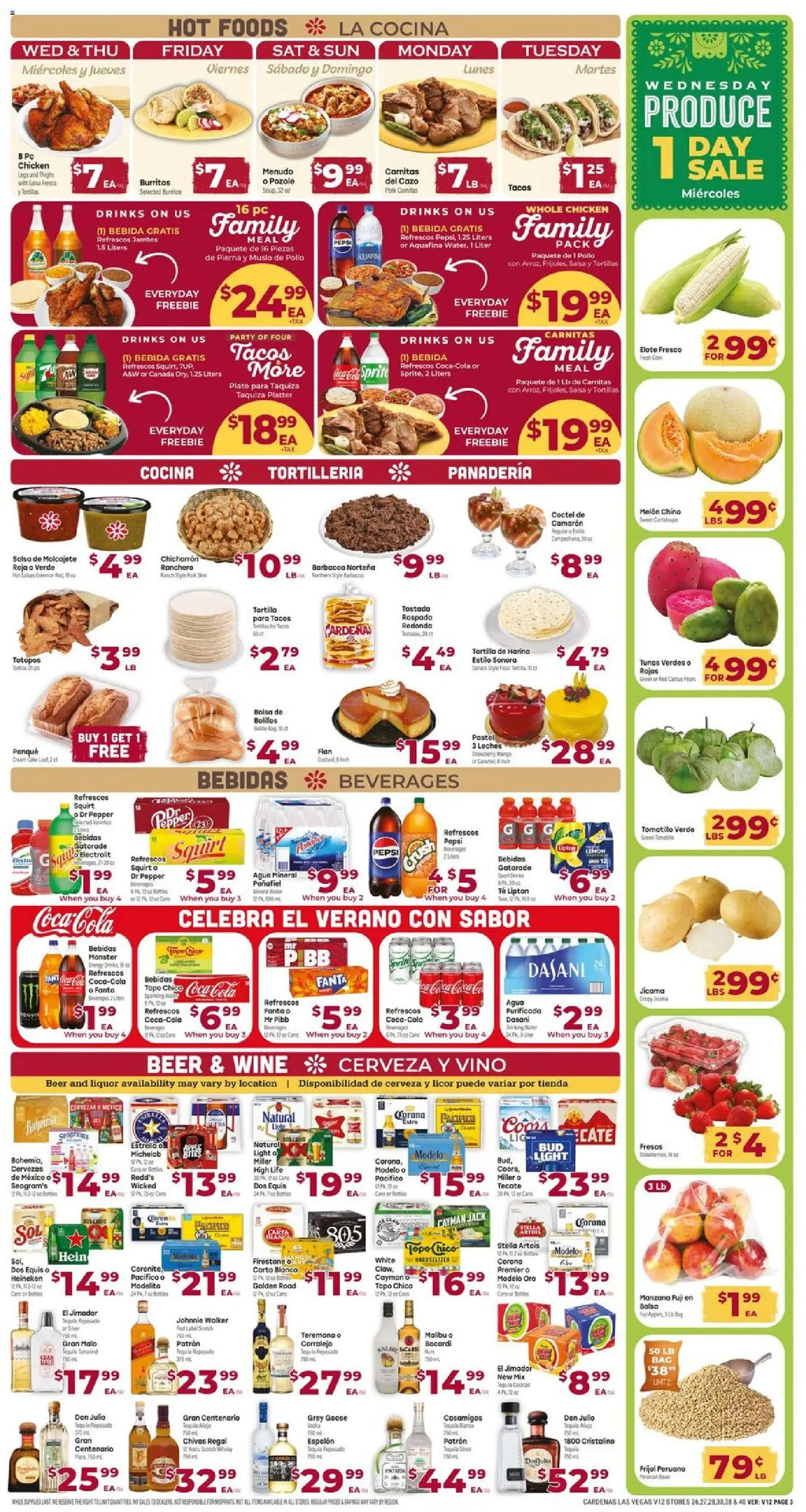 Cardenas Weekly Ad - valid from 08/05/2026 | Page: 3 | Products: Wine, Beer, Pork, Melon