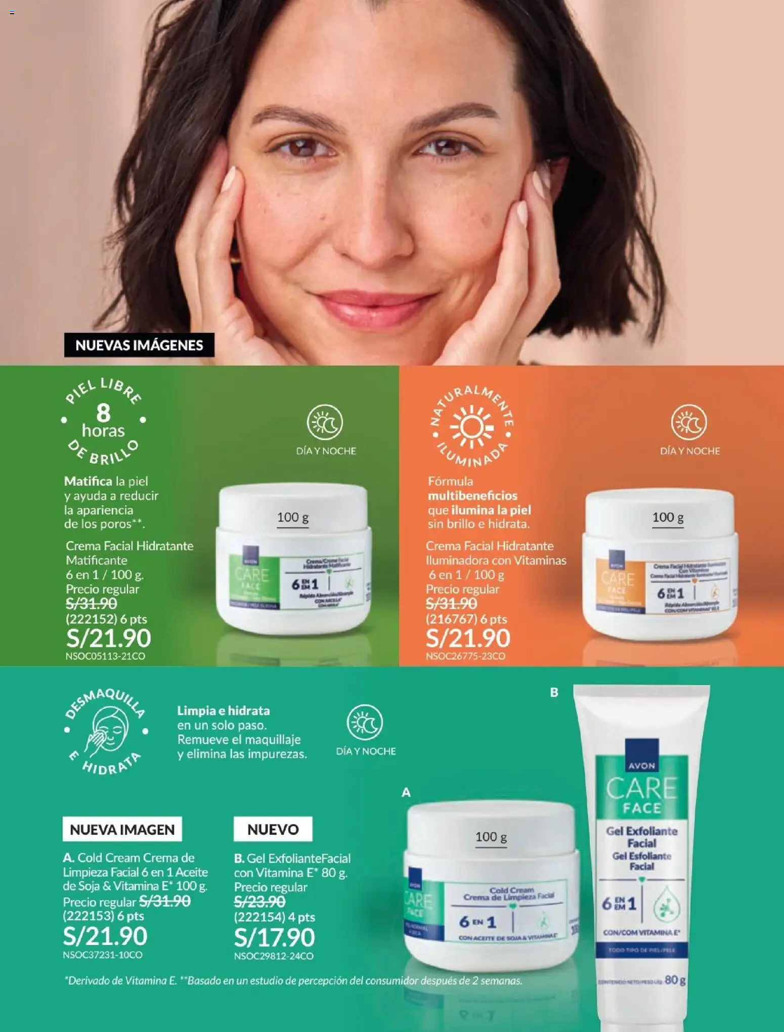 Catálogo Avon válido desde 01/07/2026 | Página: 122 | Productos: Exfoliante, Aceite, Crema, Maquillaje