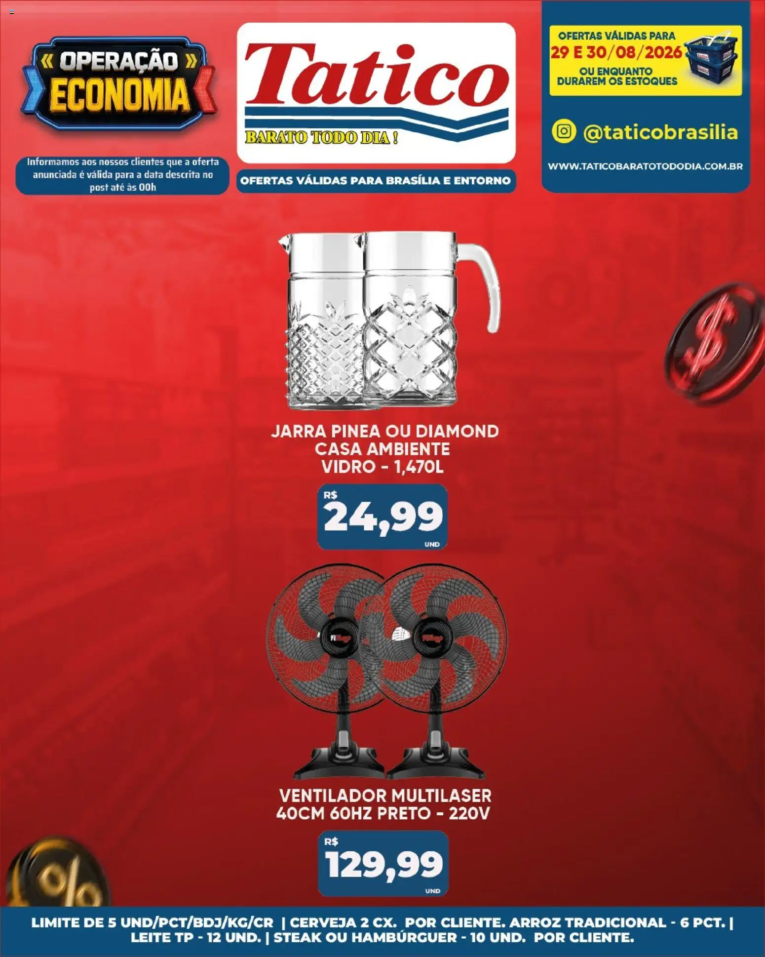 Tatico Folheto - válido de 31/08/2026 | Página: 38 | Produtos: Ventilador, Steak, Arroz, Jarra