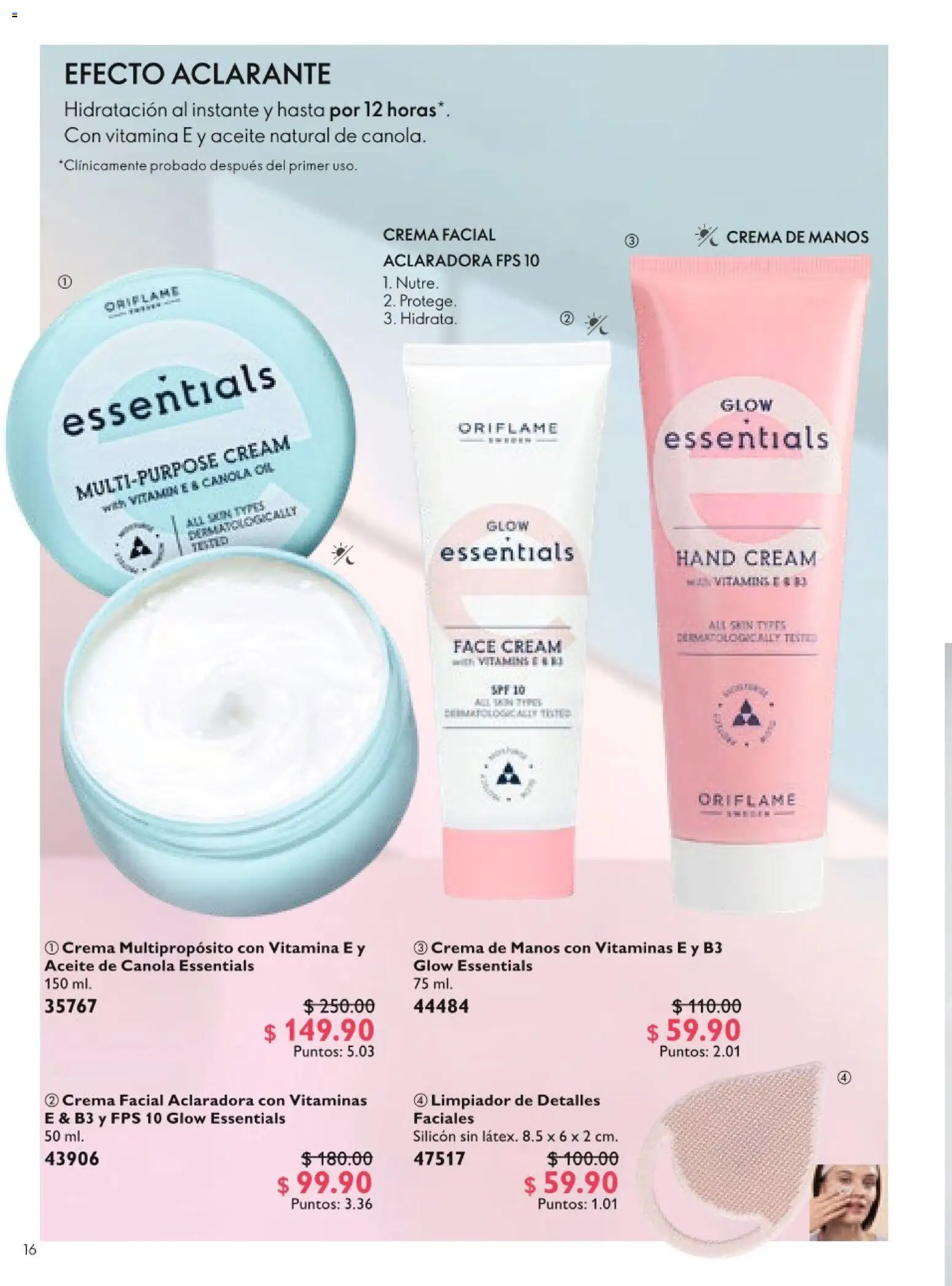 Nuevas ofertas de Oriflame válidas en toda la República Mexicana desde el 20.06.2026. ¡Encuentra las mejores ofertas en Oriflame campaña 9 2026! | Página: 16 | Productos: Crema, Limpiador, Vitaminas, Crema de manos