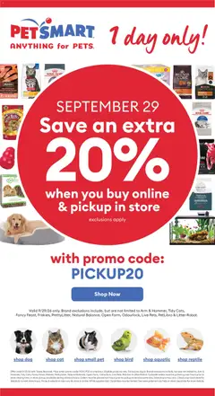 Preview of Petsmart flyer - 1 day only from shop Petsmart valid from Sep 29, 2026