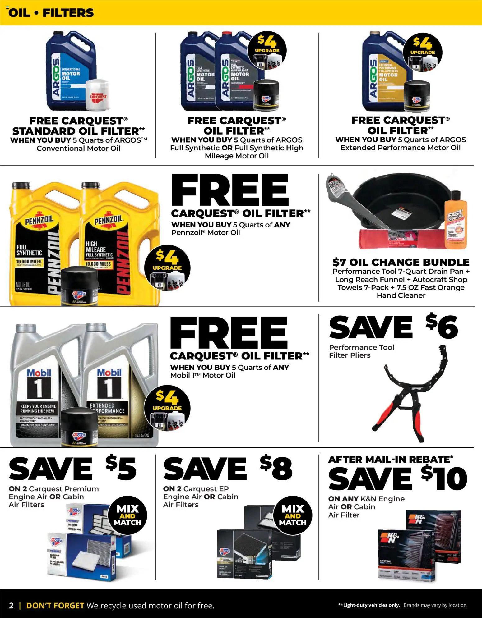Advance Auto Parts Weekly Ad - valid from 09/13/2026 | Page: 2 | Products: Oil, Oil filter, Motor Oil, Air Filter
