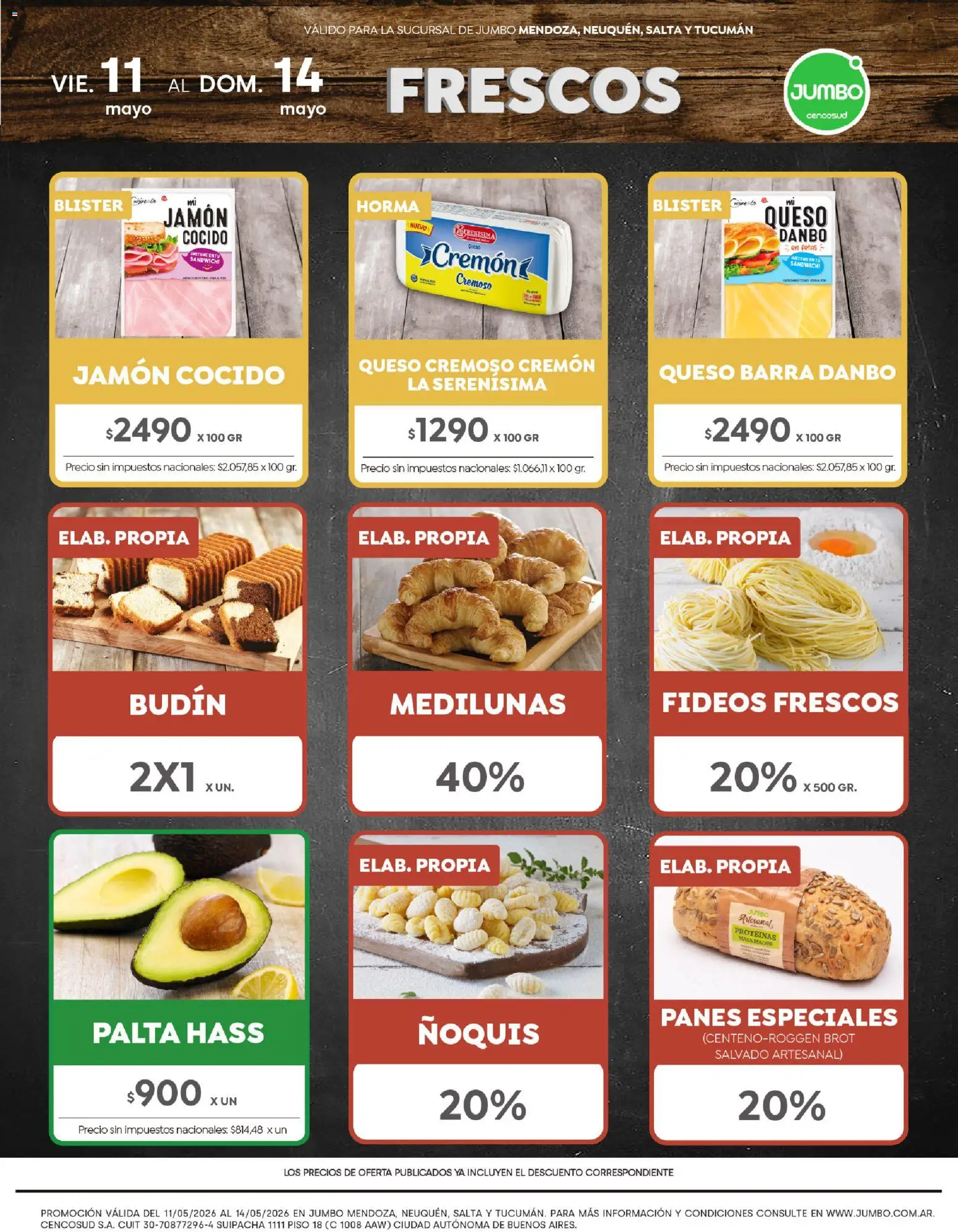 Jumbo - Ofertas | Interior │ válido desde el 11.05.2026 | Página: 1 | Productos: Jamón cocido, Jamón, Ñoquis, Fideos