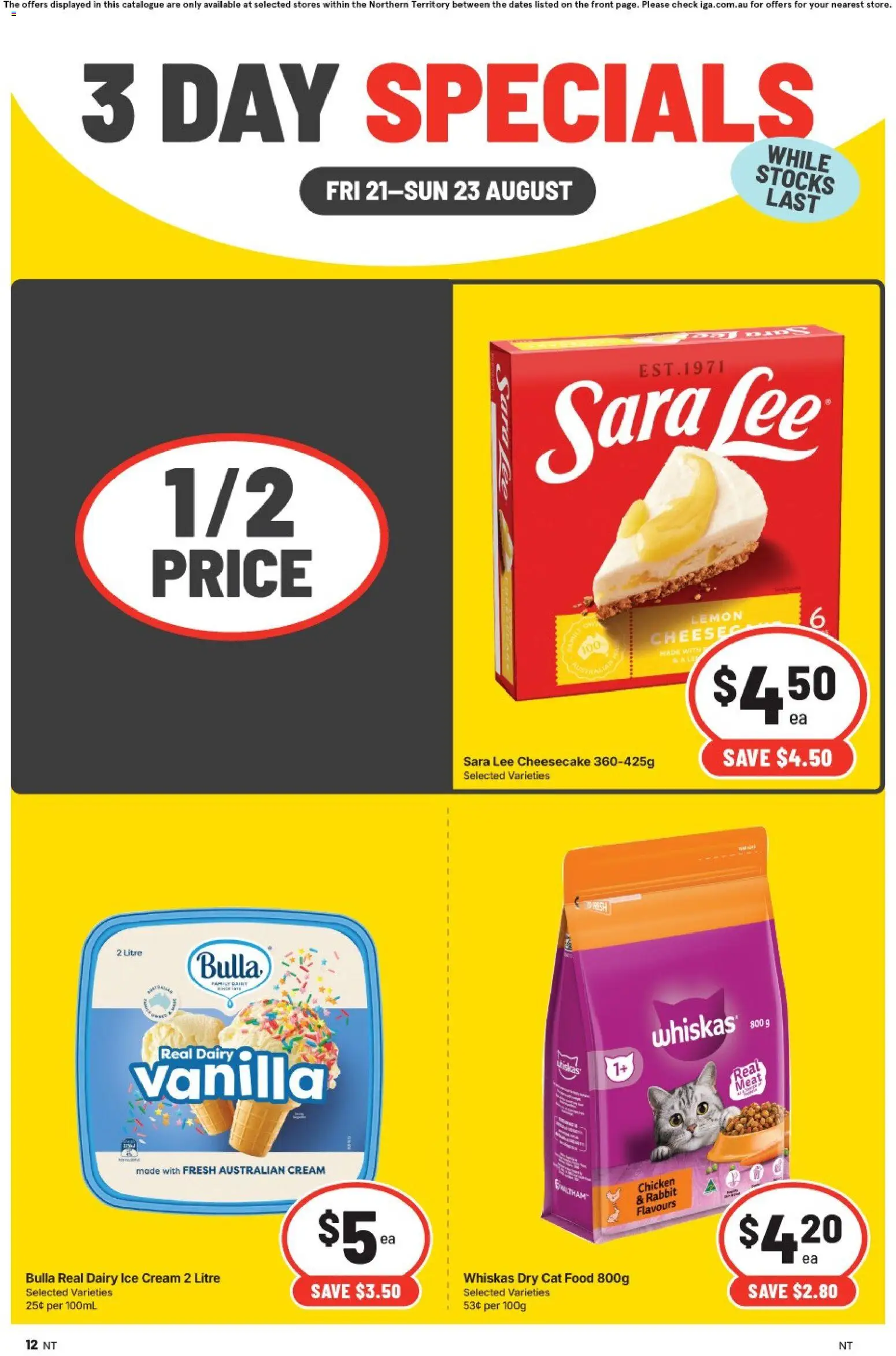 IGA catalogue - valid from 21/08/2026 | Page: 4 | Products: Dairy, Meat, Cream, Ice
