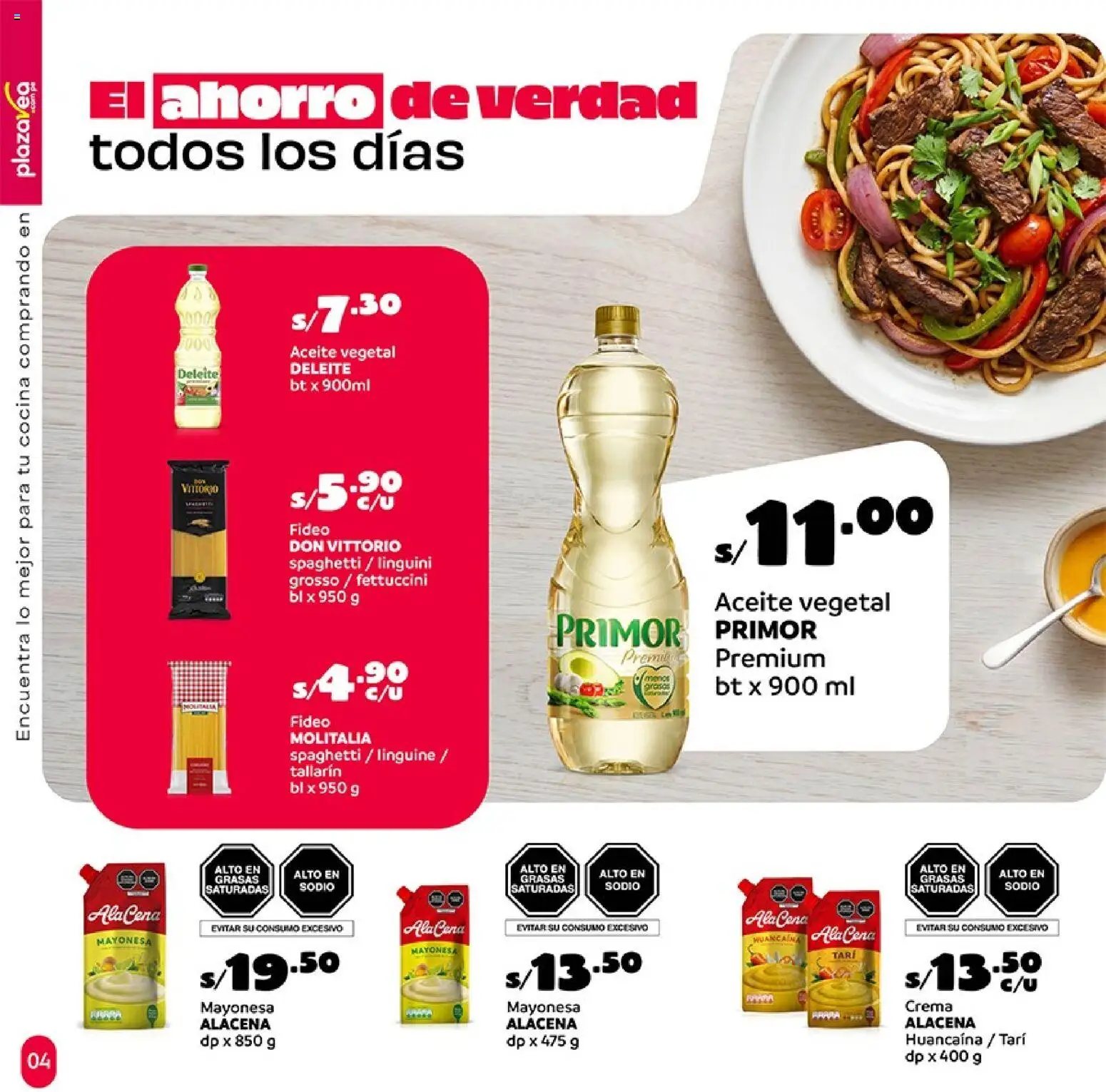Catálogo Plaza Vea válido desde 11.05.2026 | Página: 4 | Productos: Aceite, Crema, Cocina