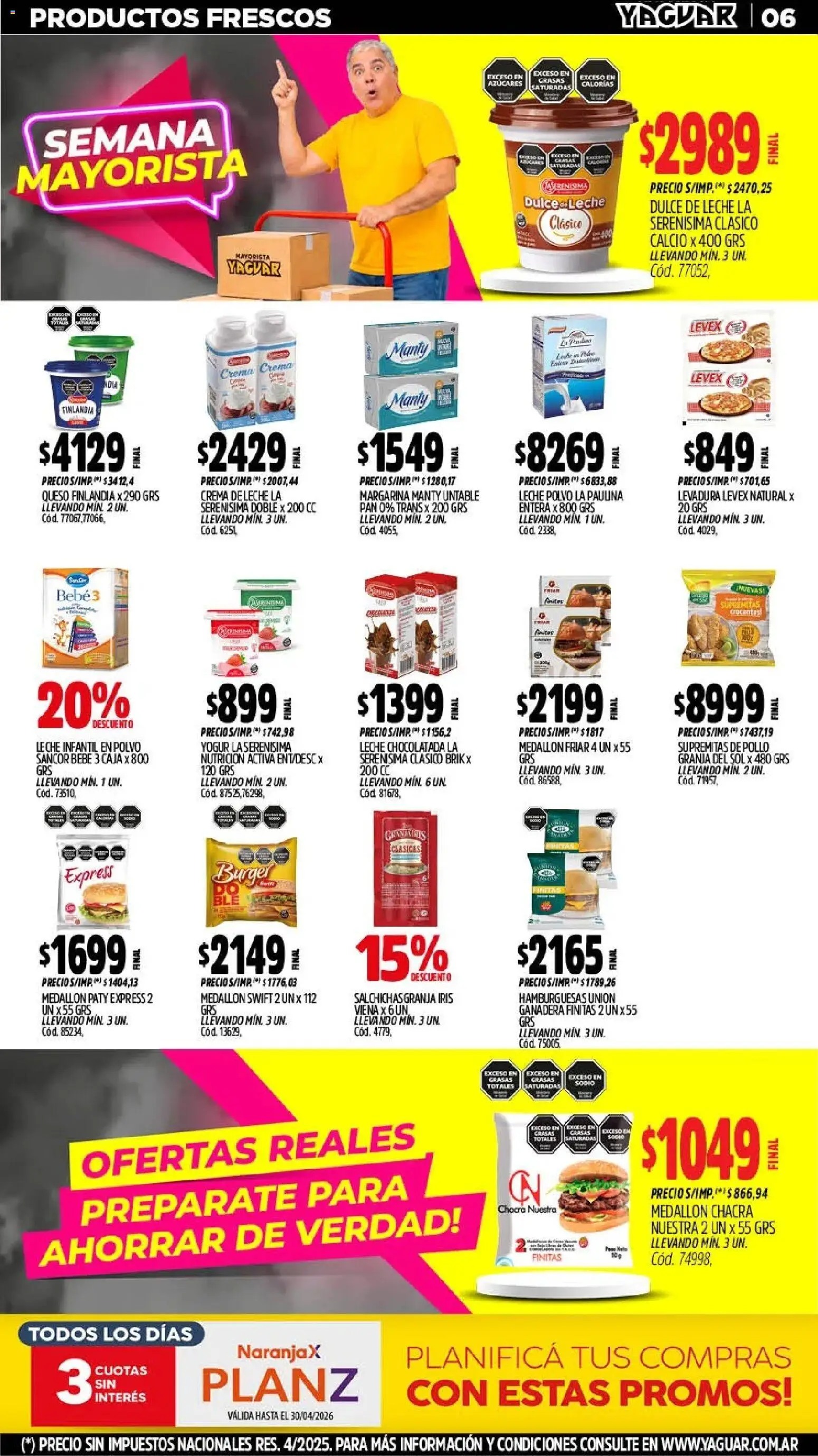 Yaguar - Oferta Semanal San Juan │ válido desde el 18.05.2026 | Página: 6 | Productos: Polvo, Crema de leche, Pan, Margarina